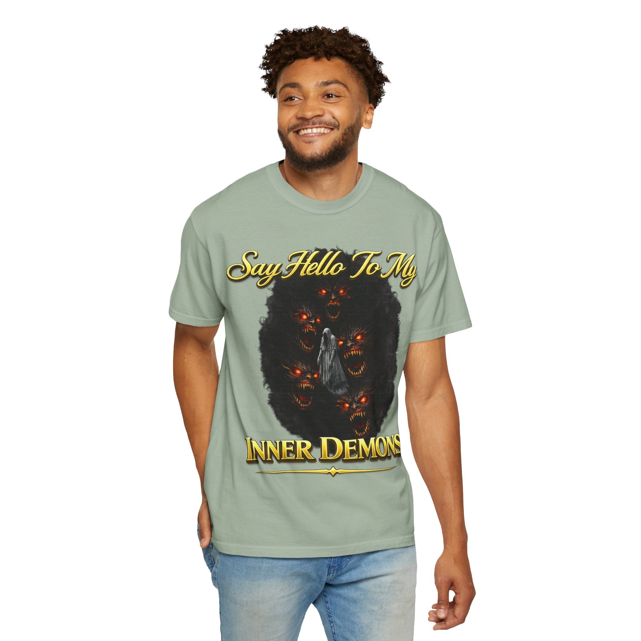 Inner Demons T-Shirt — "Say Hello To My Inner Demons" Graphic Tee Printify