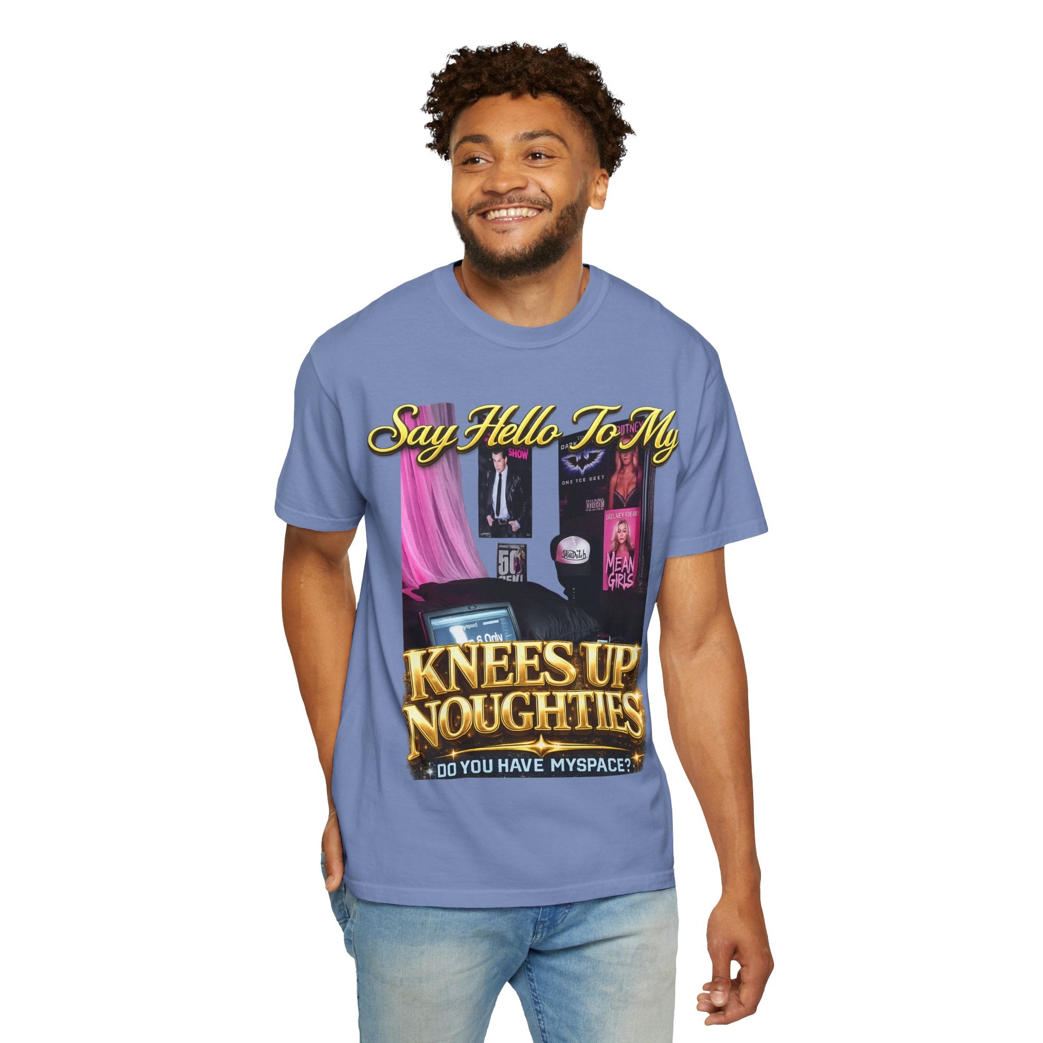 Knees Up Noughties Graphic T-Shirt — Retro MySpace Pop Culture Tee Printify