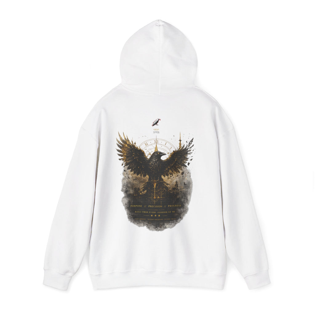 Inspirational Hoodie – “Never Letting Regret Your Past” Motivational City Night Sweatshirt Printify