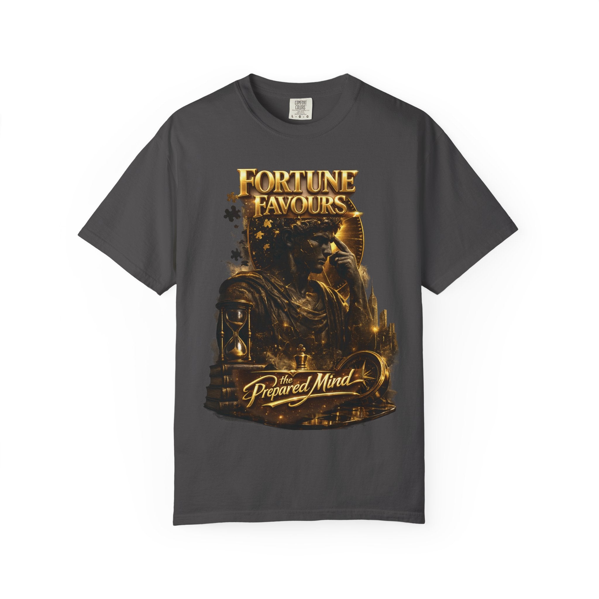 Fortune Favours Prepared Mind T-Shirt — Medieval Knight Graphic Tee Printify