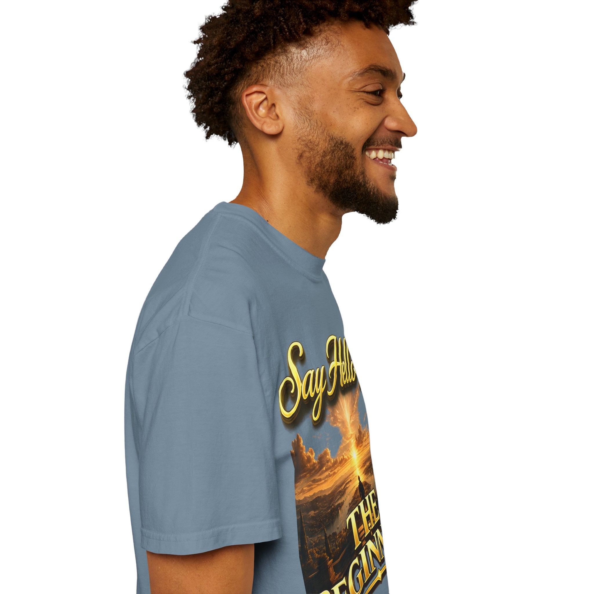 Inspirational 'Say Hello to The Beginning' Sunrise T-Shirt Printify