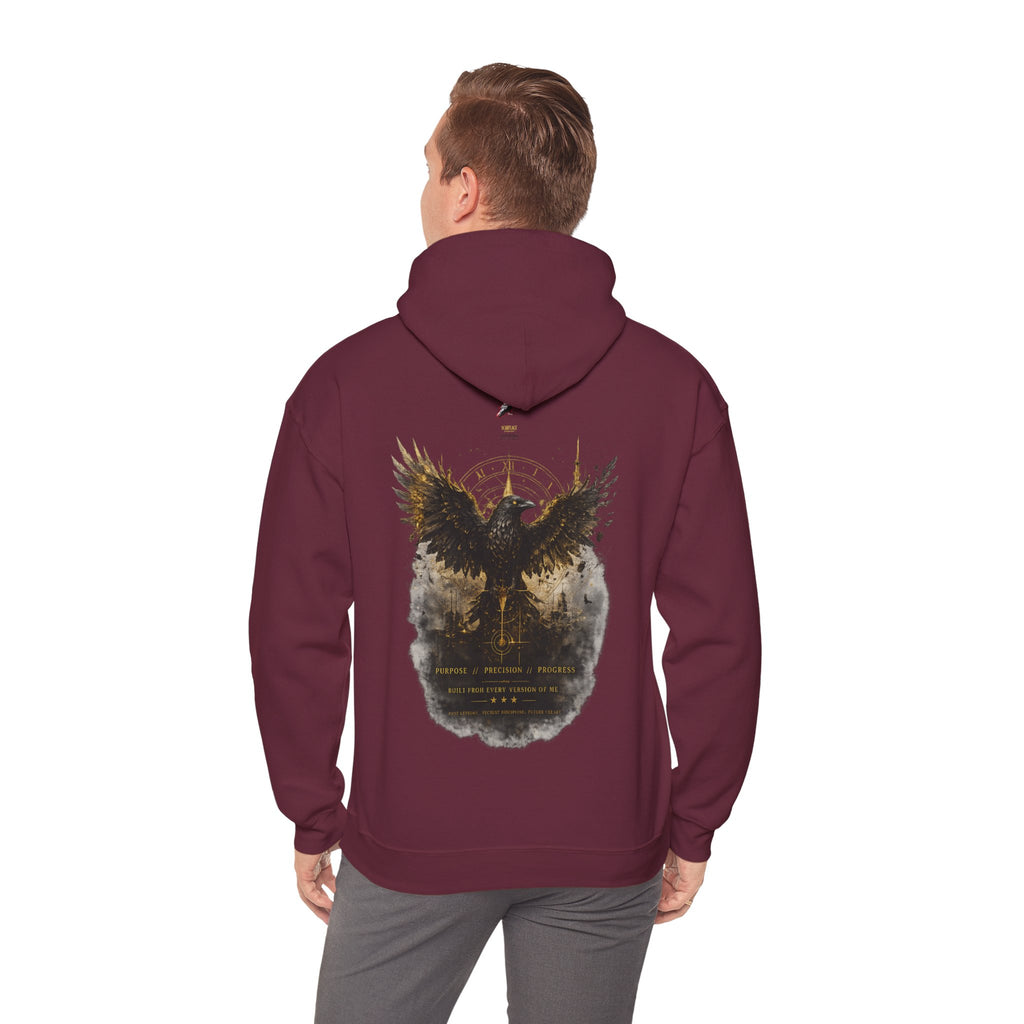 Inspirational Hoodie – “Never Letting Regret Your Past” Motivational City Night Sweatshirt Printify