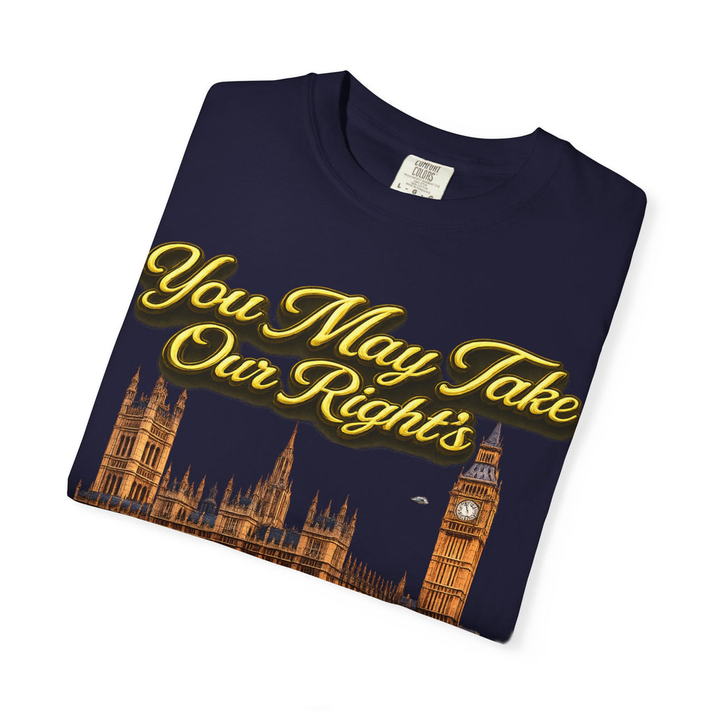 T-Shirt — "You May Take Our Rights But You'll Never Take Our Children" London Parliament Graphic Printify