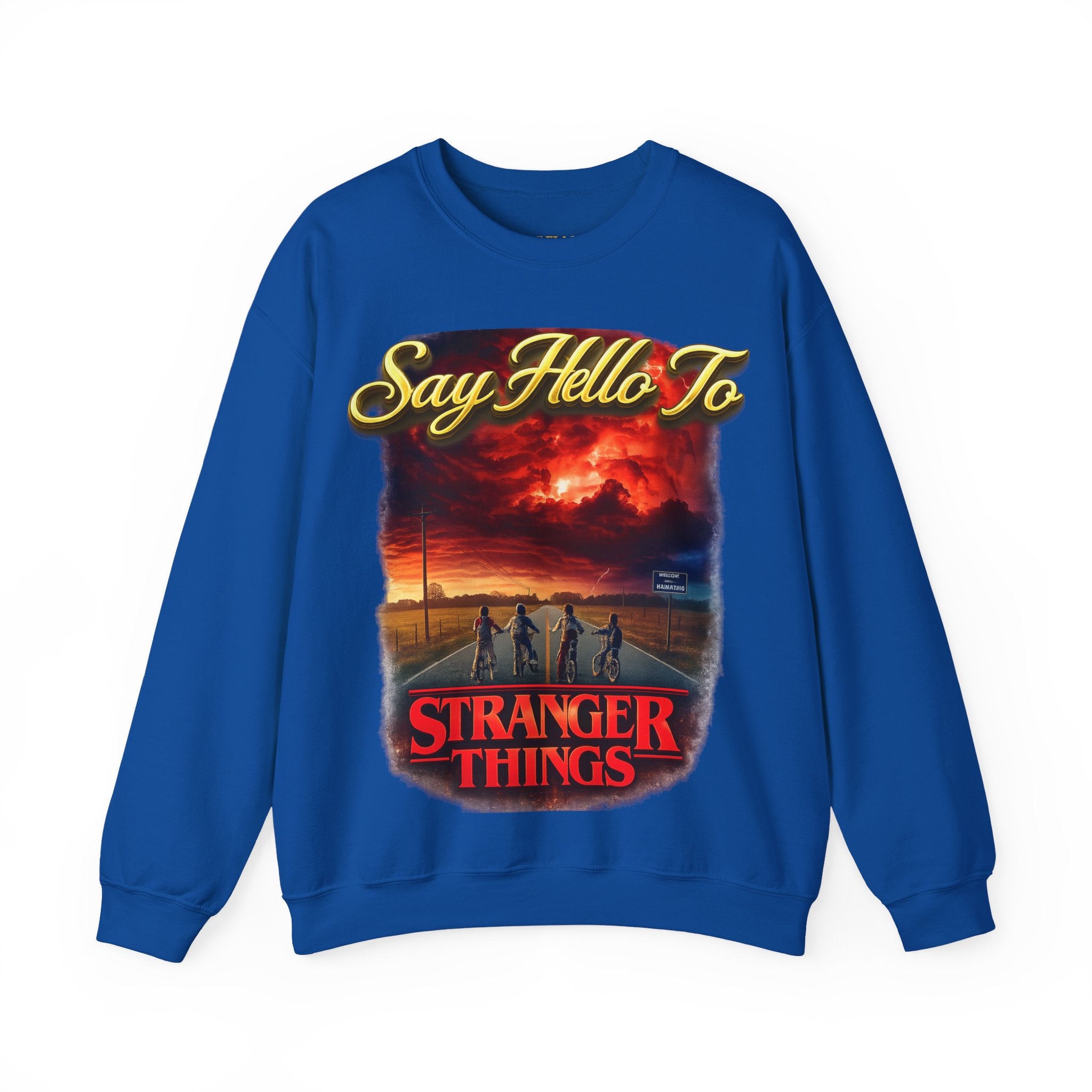 Stranger Things "Say Hello To" Crewneck Sweatshirt Printify
