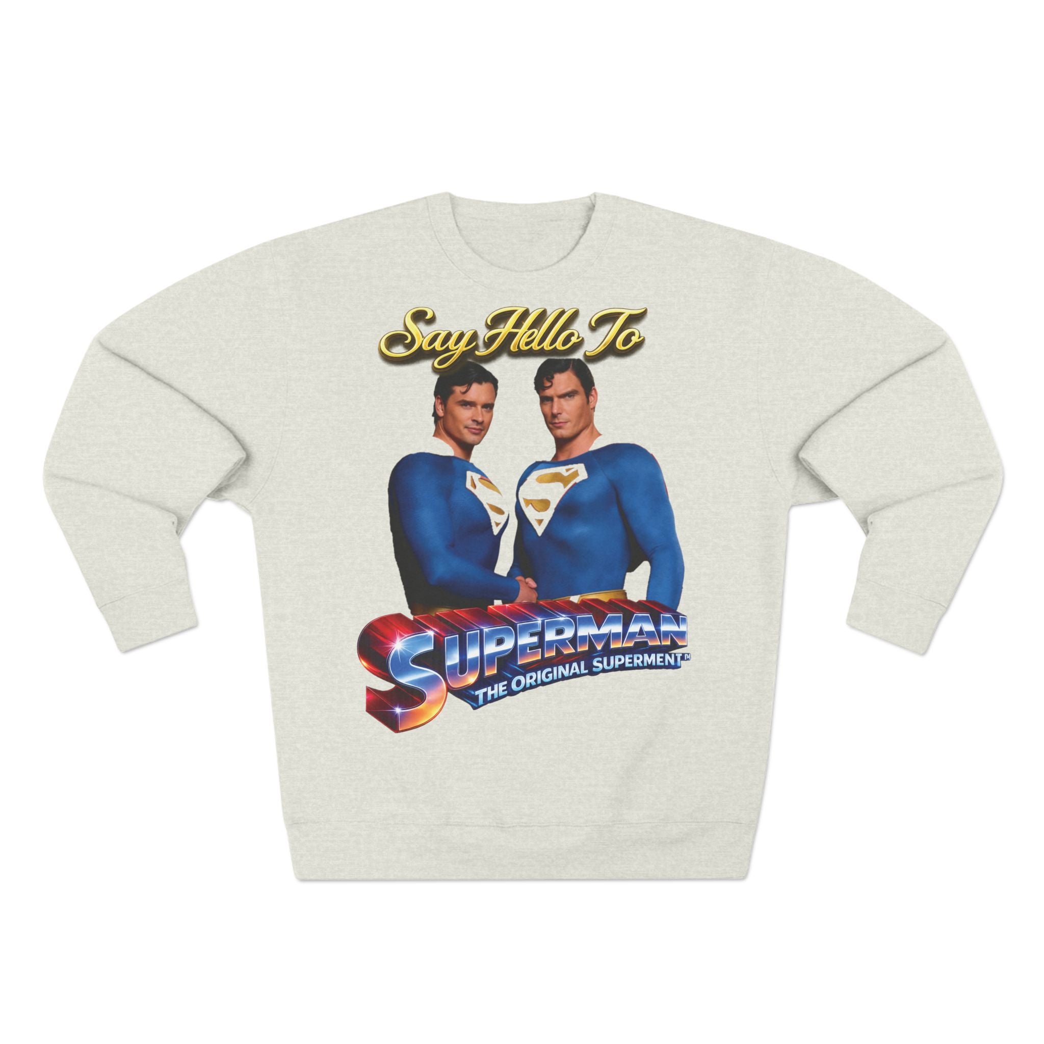 Superman Retro 'Say Hello To' Crewneck Sweatshirt Printify