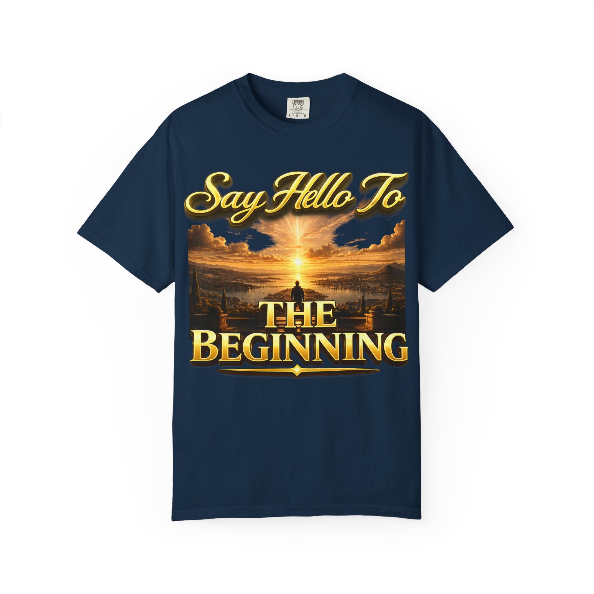 Inspirational 'Say Hello to The Beginning' Sunrise T-Shirt Printify