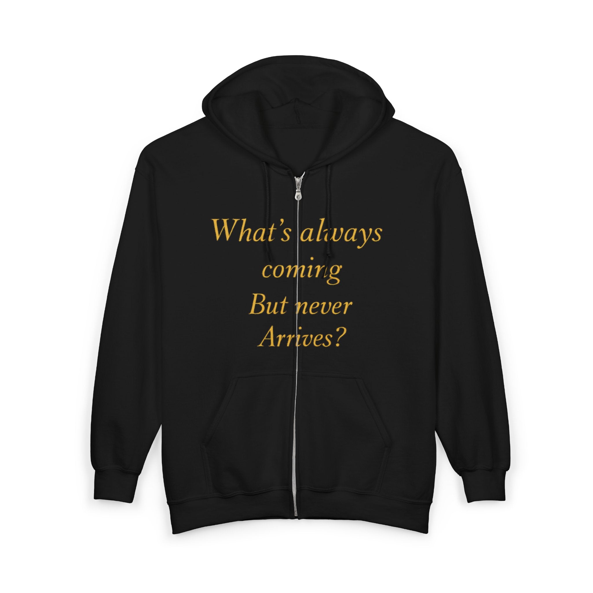 SCARFLACE Zip Hoodie - What's Always Coming But Never Arrives? Tomorrow - Philosophy Hoodie