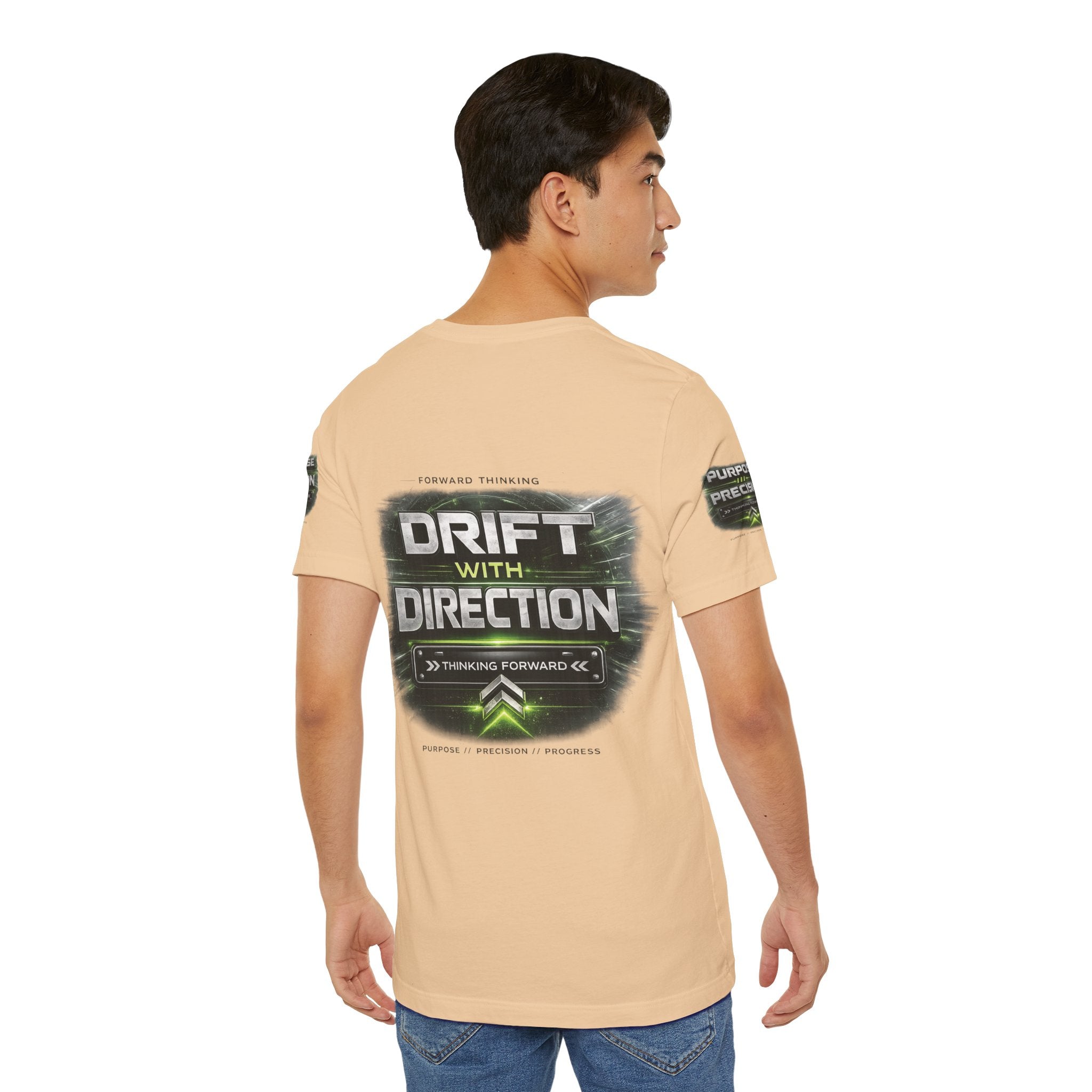 Drift With Direction Graphic Tee — 'Drift with Purpose / Thinking Forward' Racing T-Shirt Printify