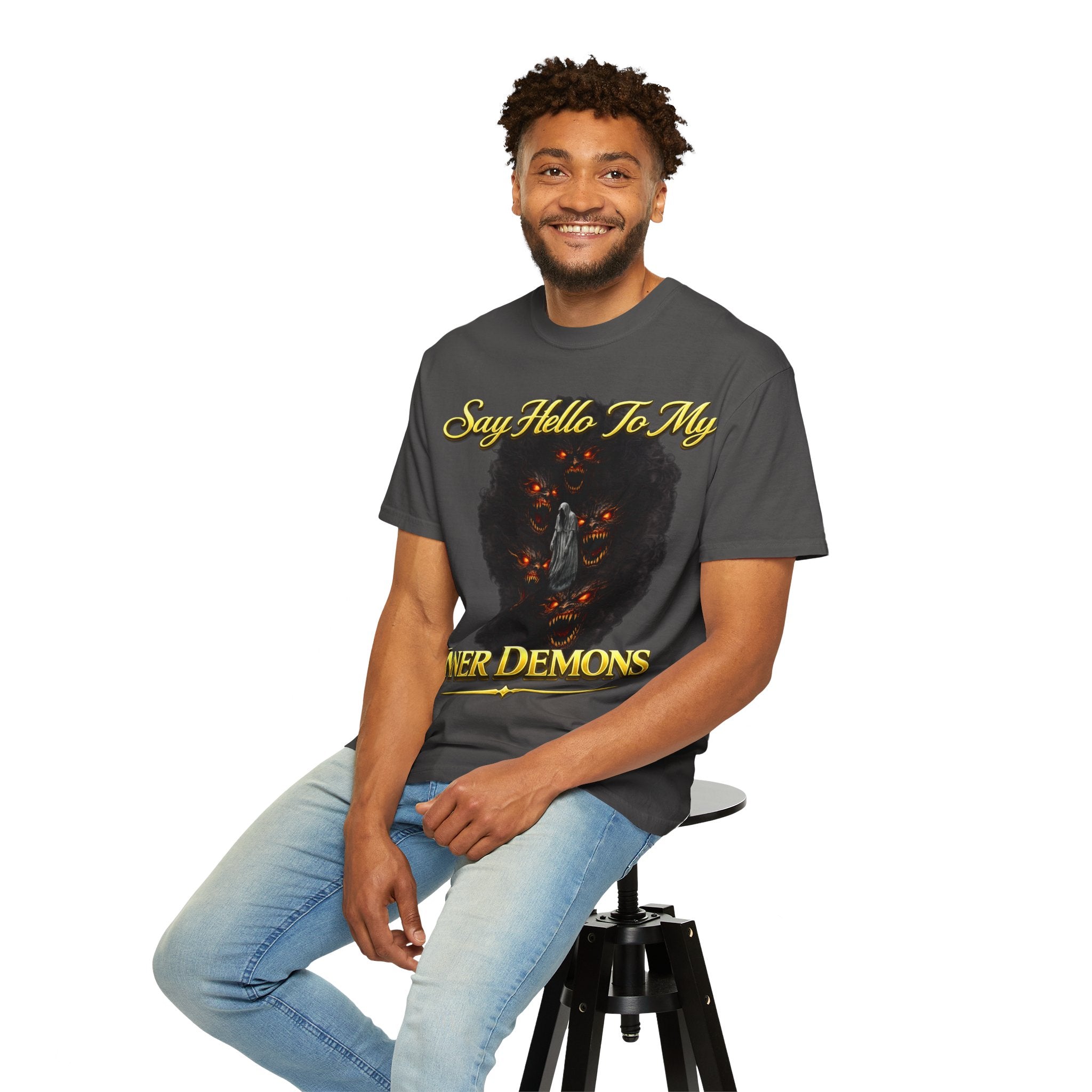 Inner Demons T-Shirt — "Say Hello To My Inner Demons" Graphic Tee Printify