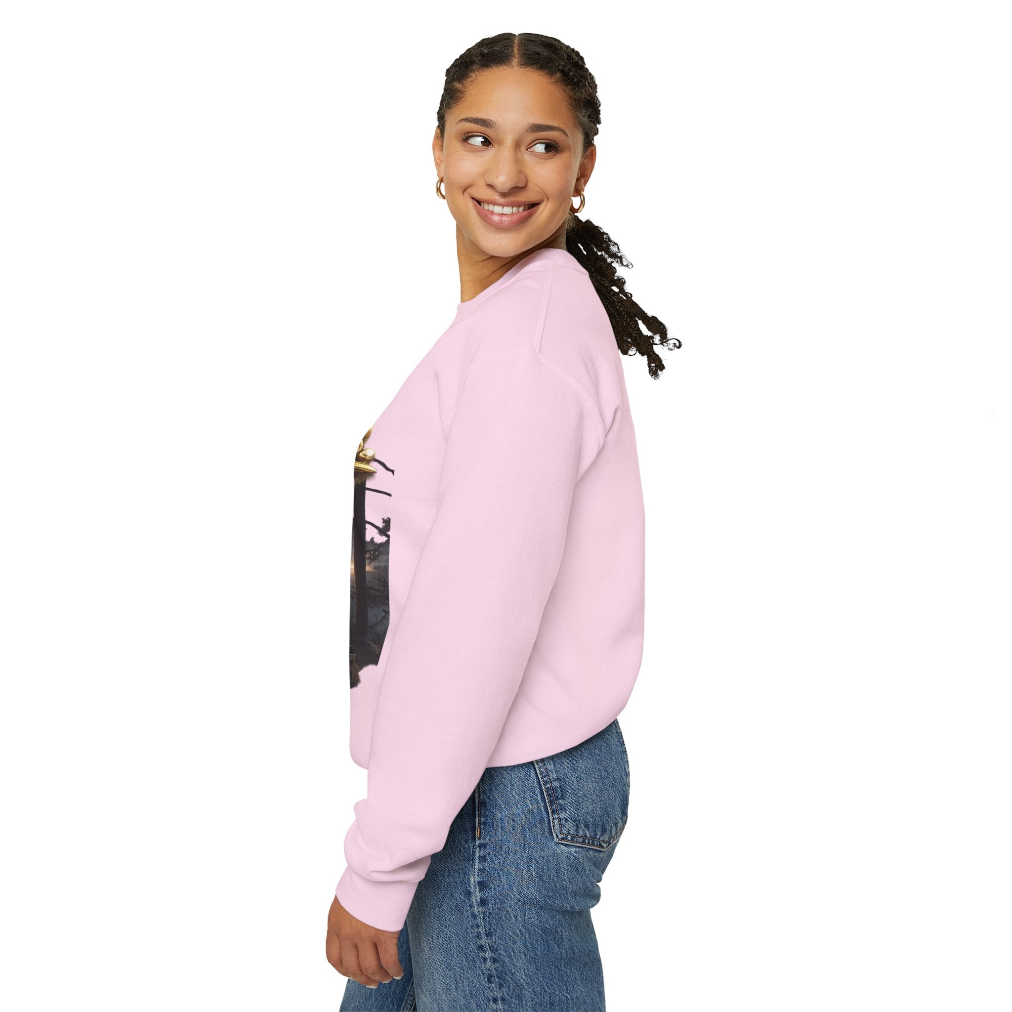 Happiness Pursuit Crewneck Sweatshirt — "Only the Pursuit is Guaranteed" Graphic Printify