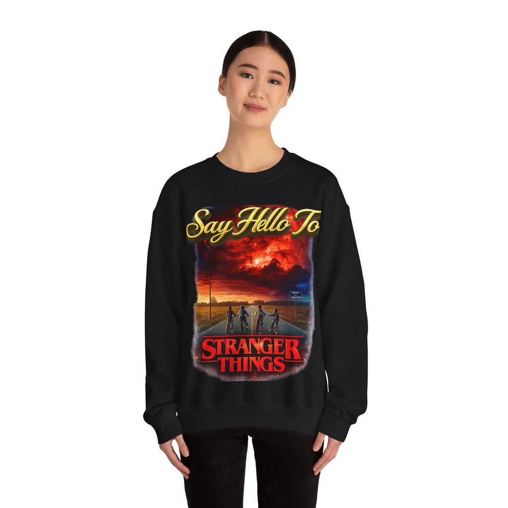 Stranger Things "Say Hello To" Crewneck Sweatshirt Printify