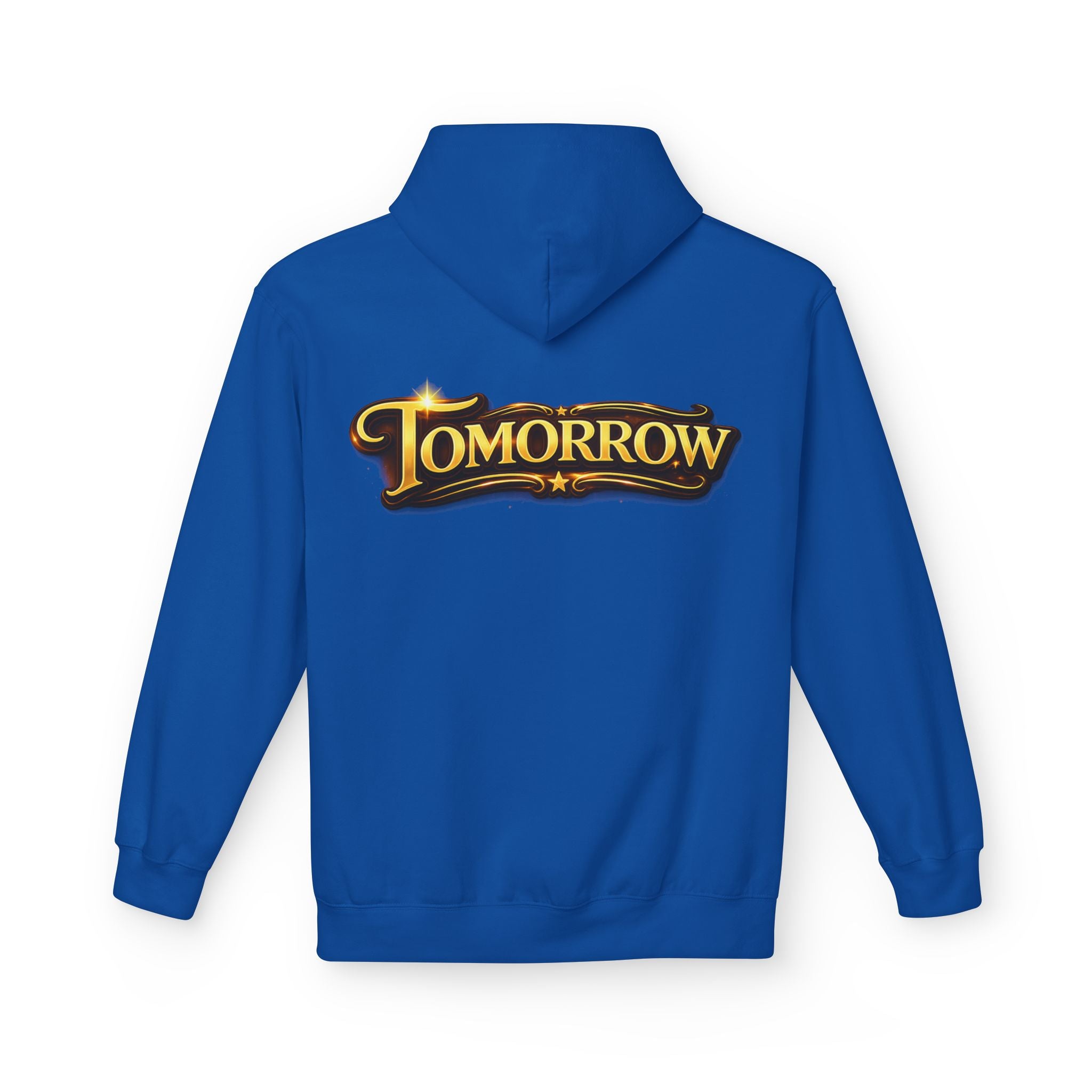 Tomorrow Hoodie — "What's Always Coming But Never Arrives?" Vintage Quote Hoodie Printify