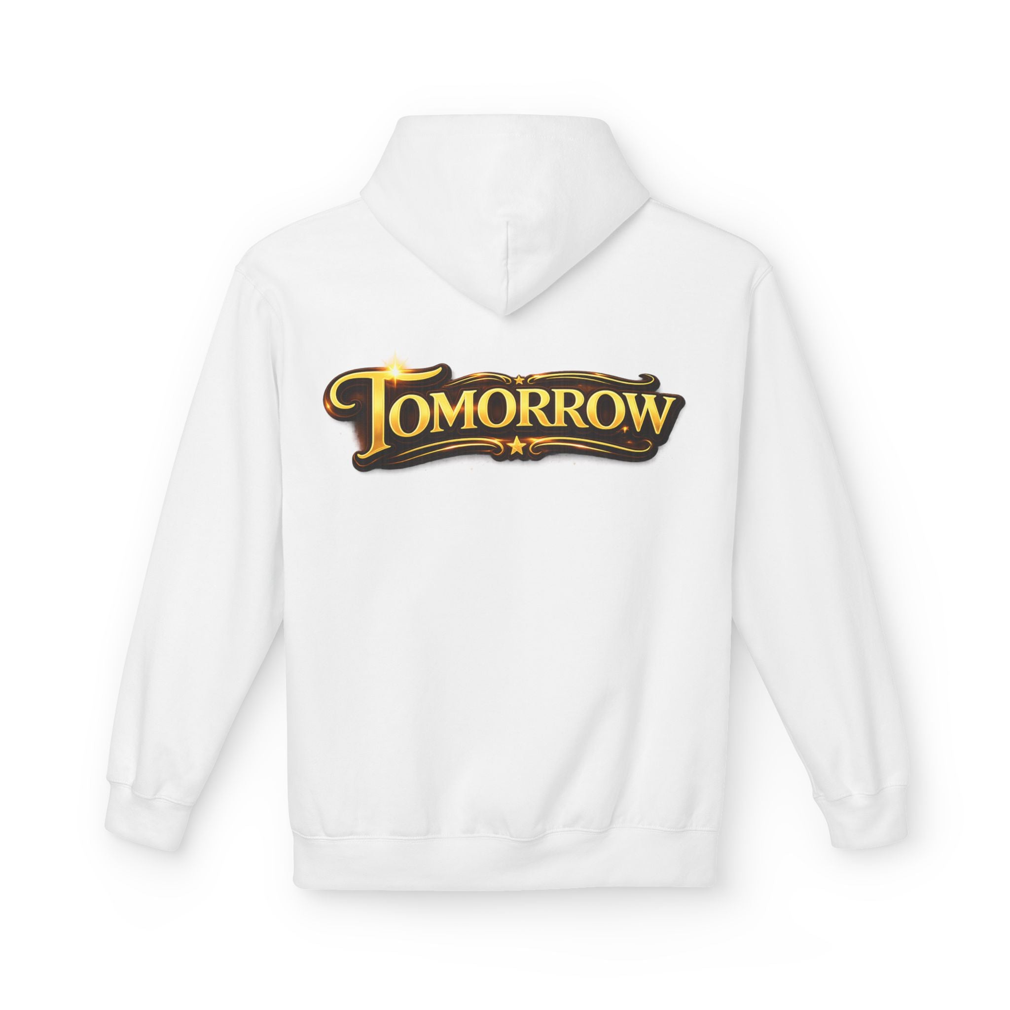 Tomorrow Hoodie — "What's Always Coming But Never Arrives?" Vintage Quote Hoodie Printify