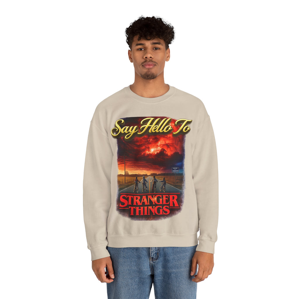 Stranger Things "Say Hello To" Crewneck Sweatshirt Printify