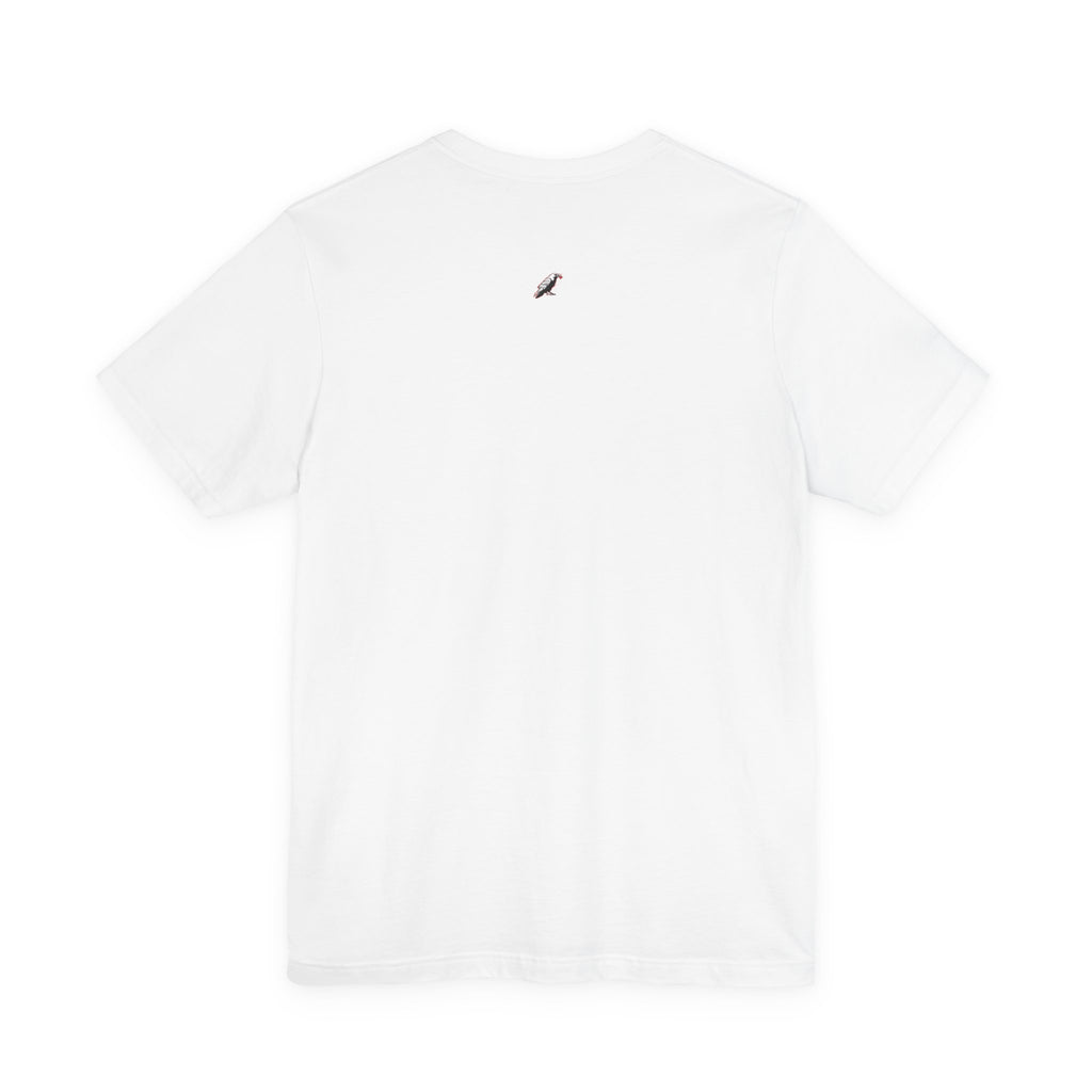 Horror Mask Split Face Tee — "Say Hello To Your Family and Friends" Graphic T-Shirt Printify