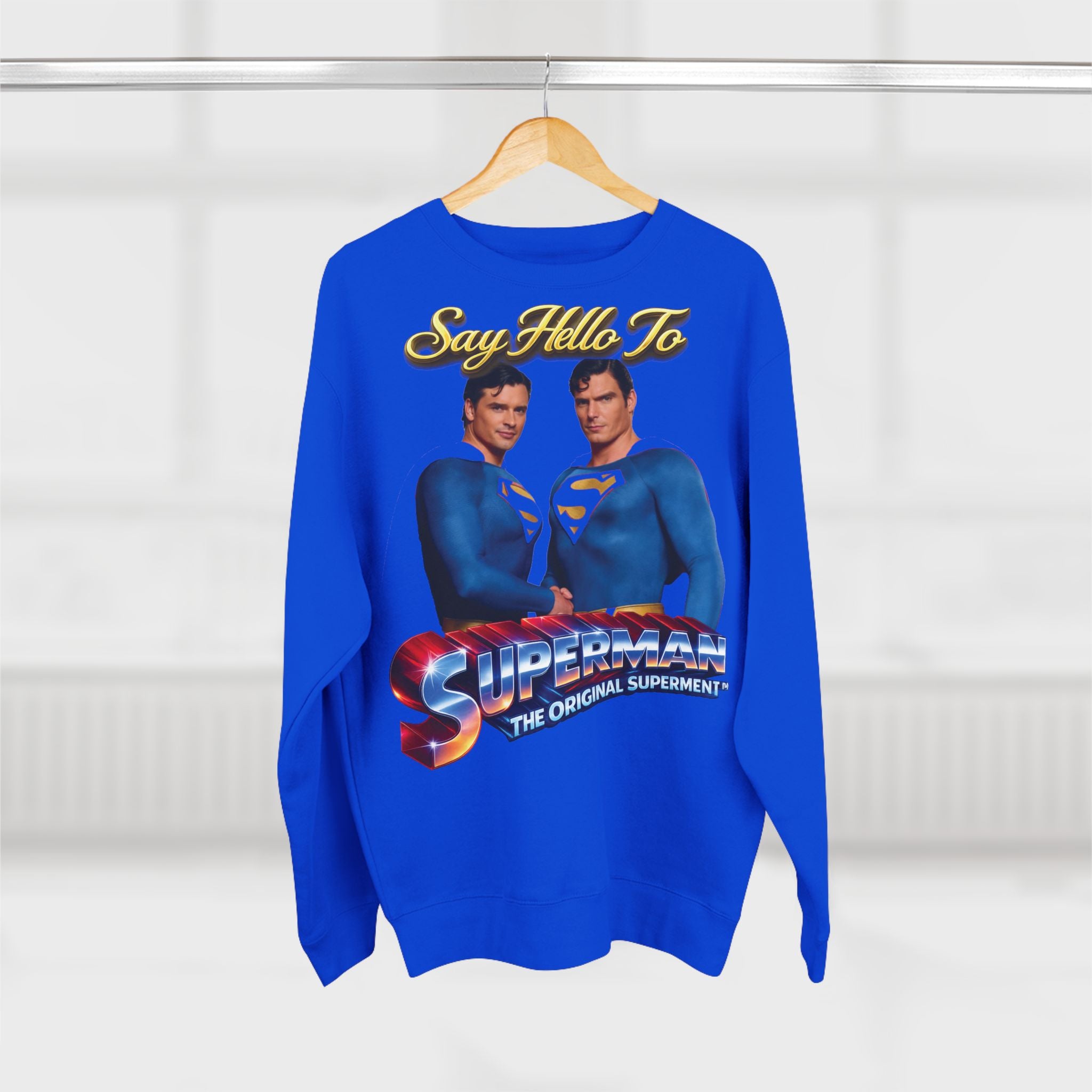 Superman Retro 'Say Hello To' Crewneck Sweatshirt Printify