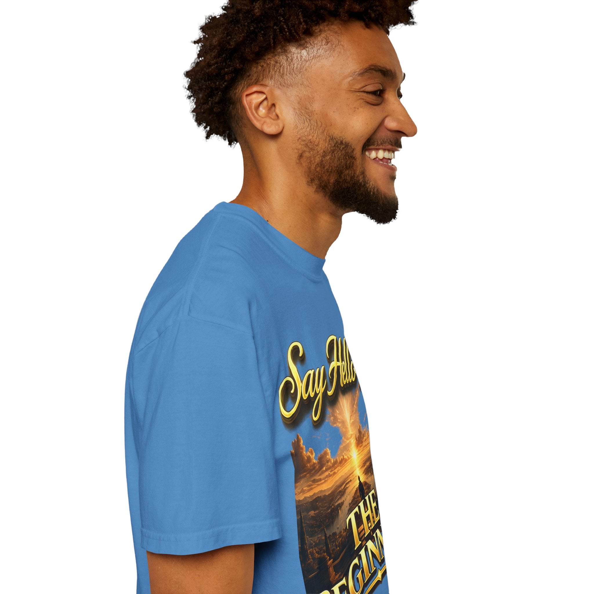 Inspirational 'Say Hello to The Beginning' Sunrise T-Shirt Printify