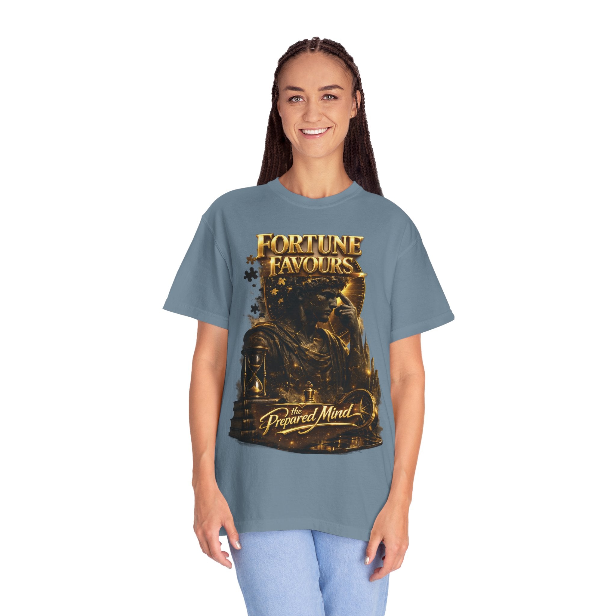 Fortune Favours Prepared Mind T-Shirt — Medieval Knight Graphic Tee Printify