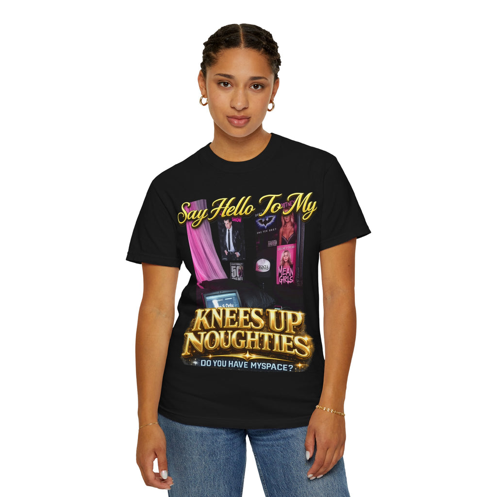 Knees Up Noughties Graphic T-Shirt — Retro MySpace Pop Culture Tee Printify
