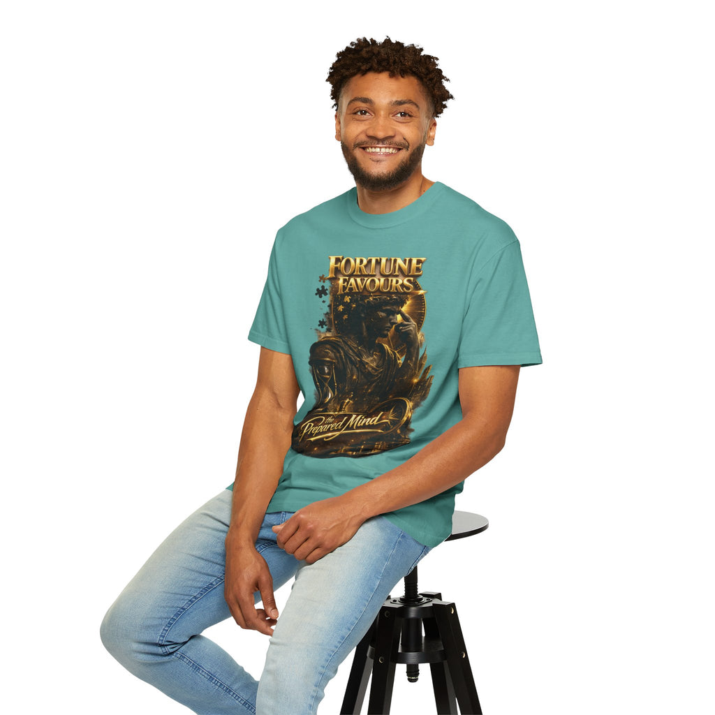 Fortune Favours Prepared Mind T-Shirt — Medieval Knight Graphic Tee Printify
