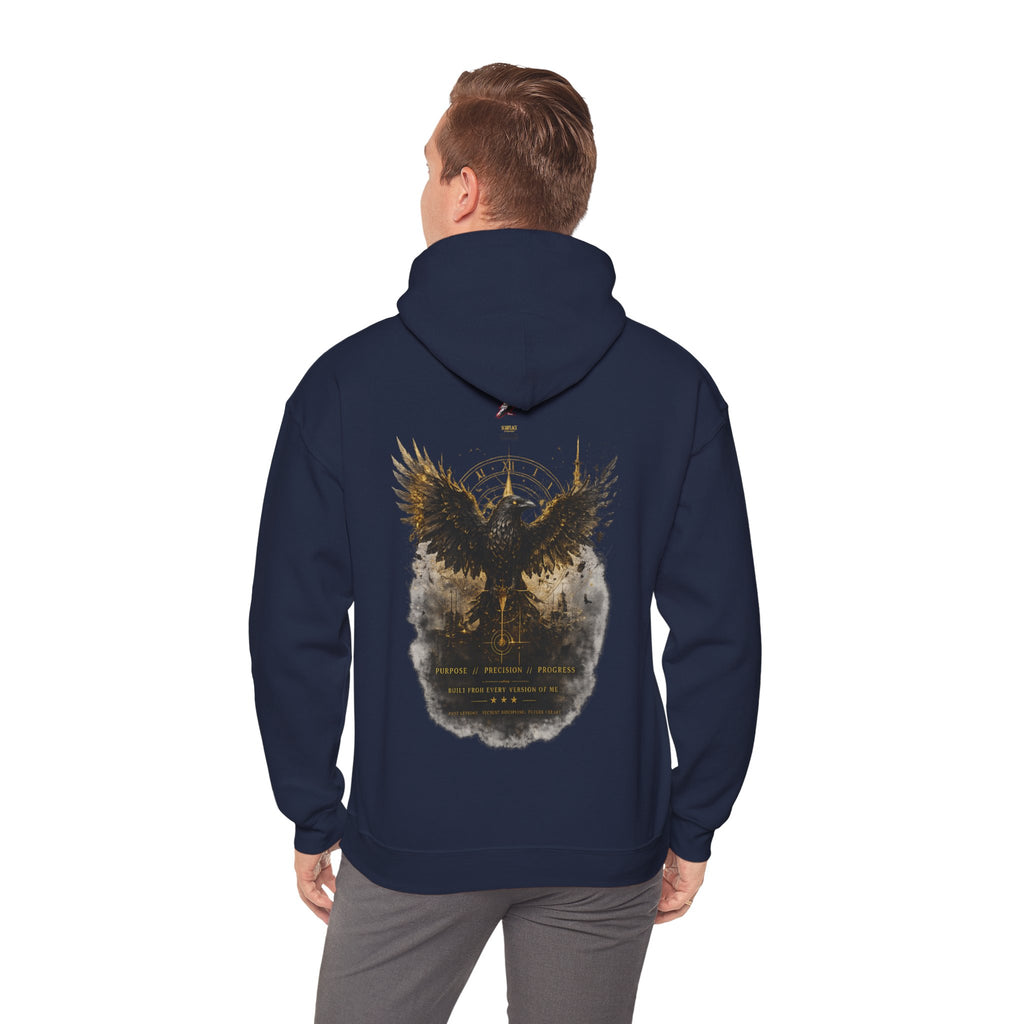 Inspirational Hoodie – “Never Letting Regret Your Past” Motivational City Night Sweatshirt Printify