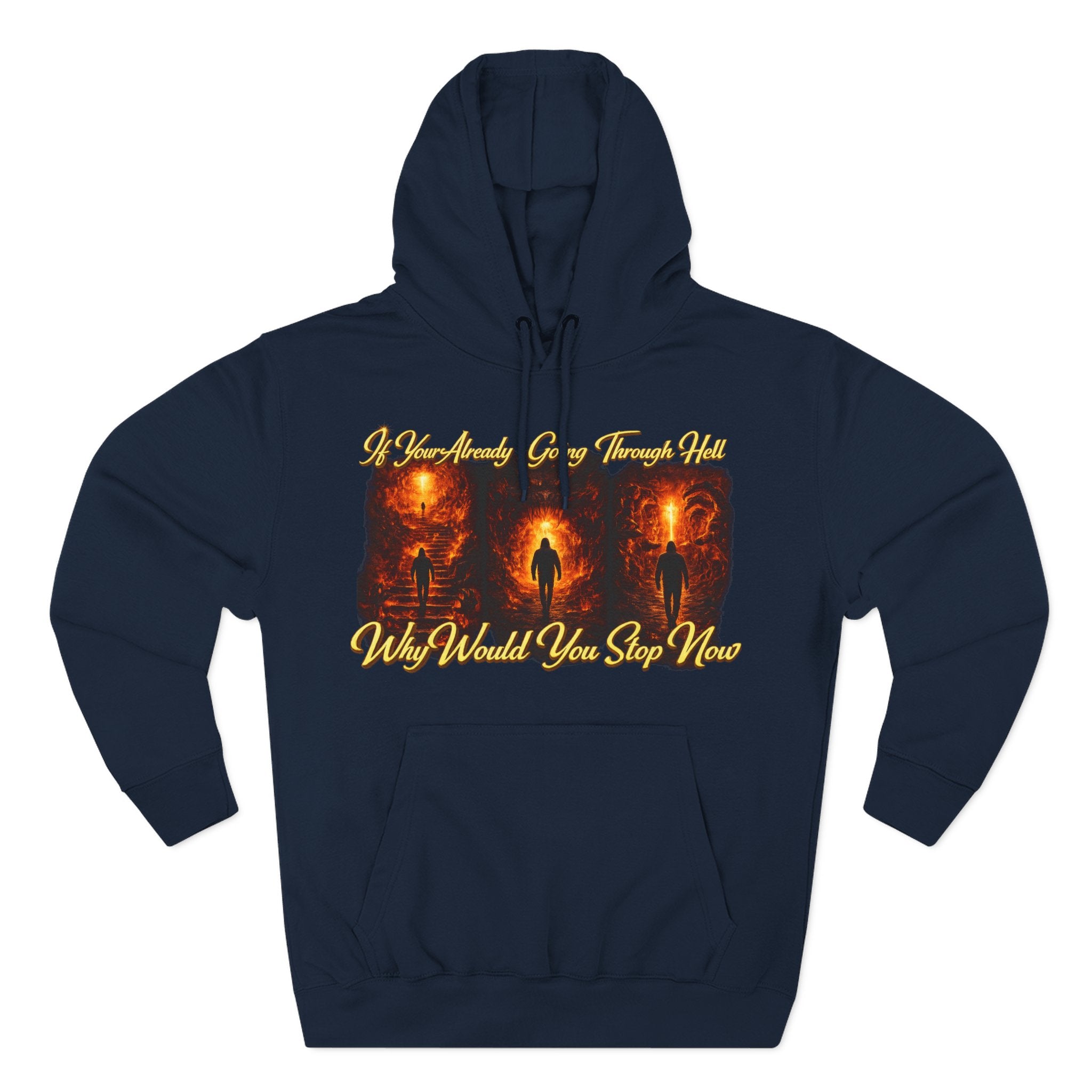 Three-Panel Inspirational Hoodie — "I Was Awakened..." Spiritual Graphic Pullover Printify