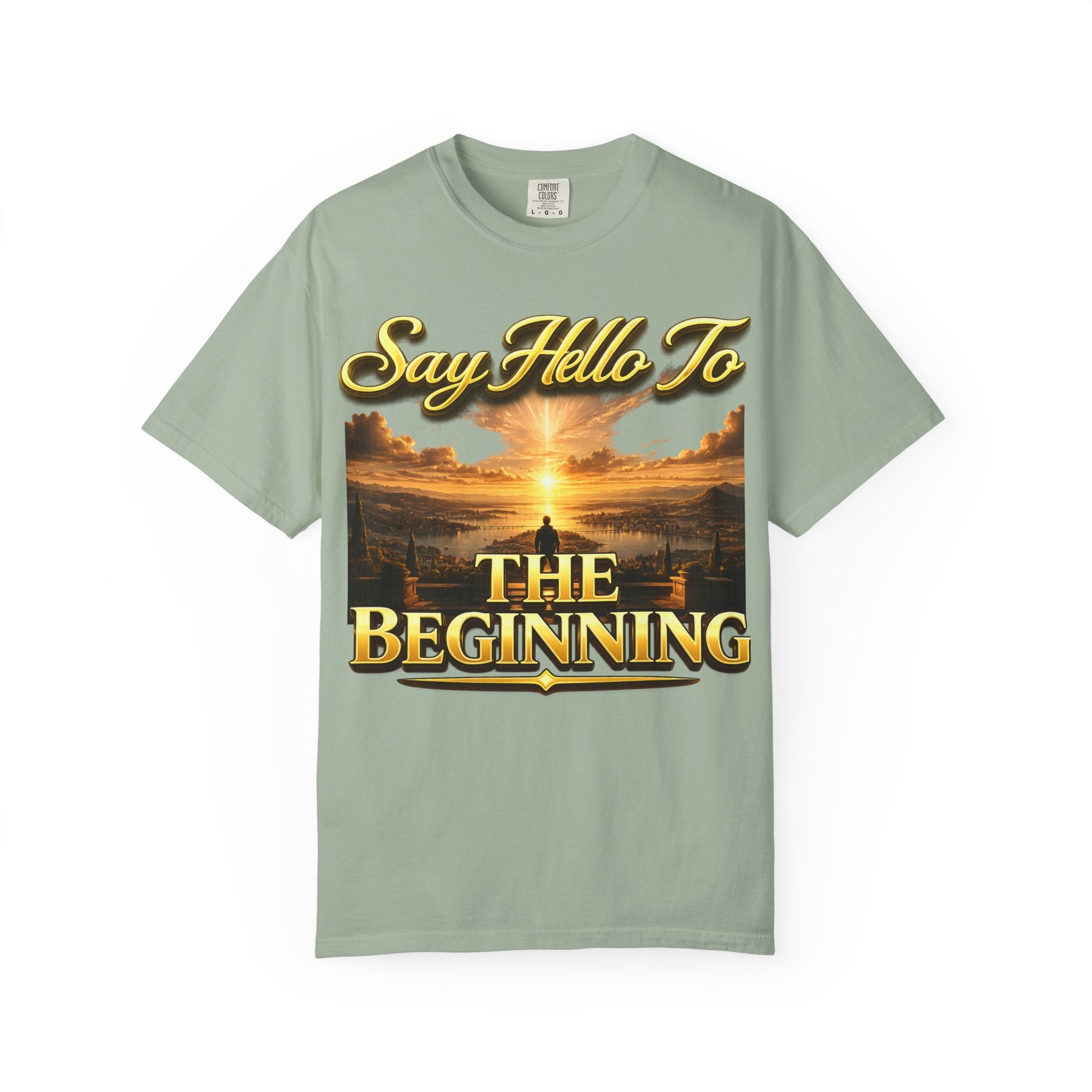 Inspirational 'Say Hello to The Beginning' Sunrise T-Shirt Printify