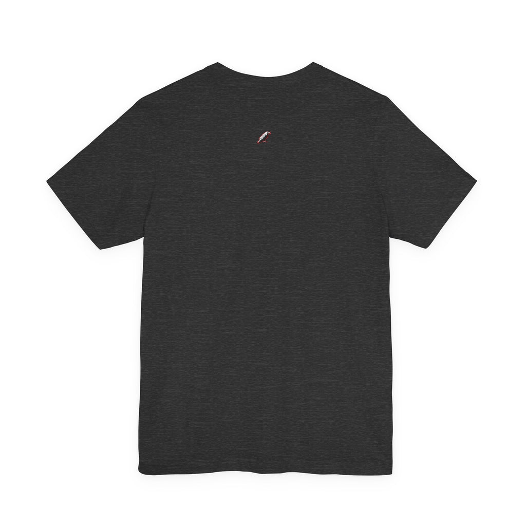 Horror Mask Split Face Tee — "Say Hello To Your Family and Friends" Graphic T-Shirt Printify