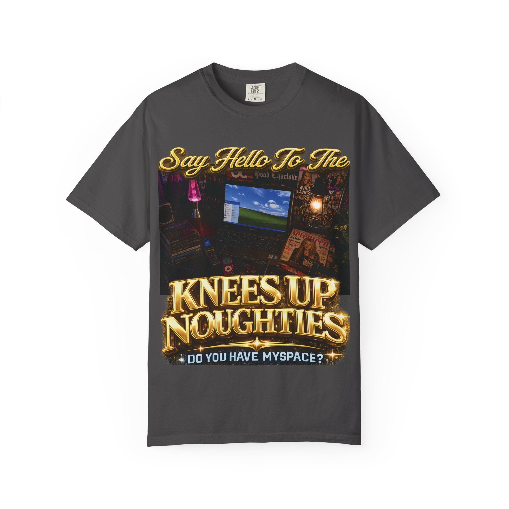 Knees Up Noughties Graphic T-Shirt — Retro MySpace Throwback Tee Printify