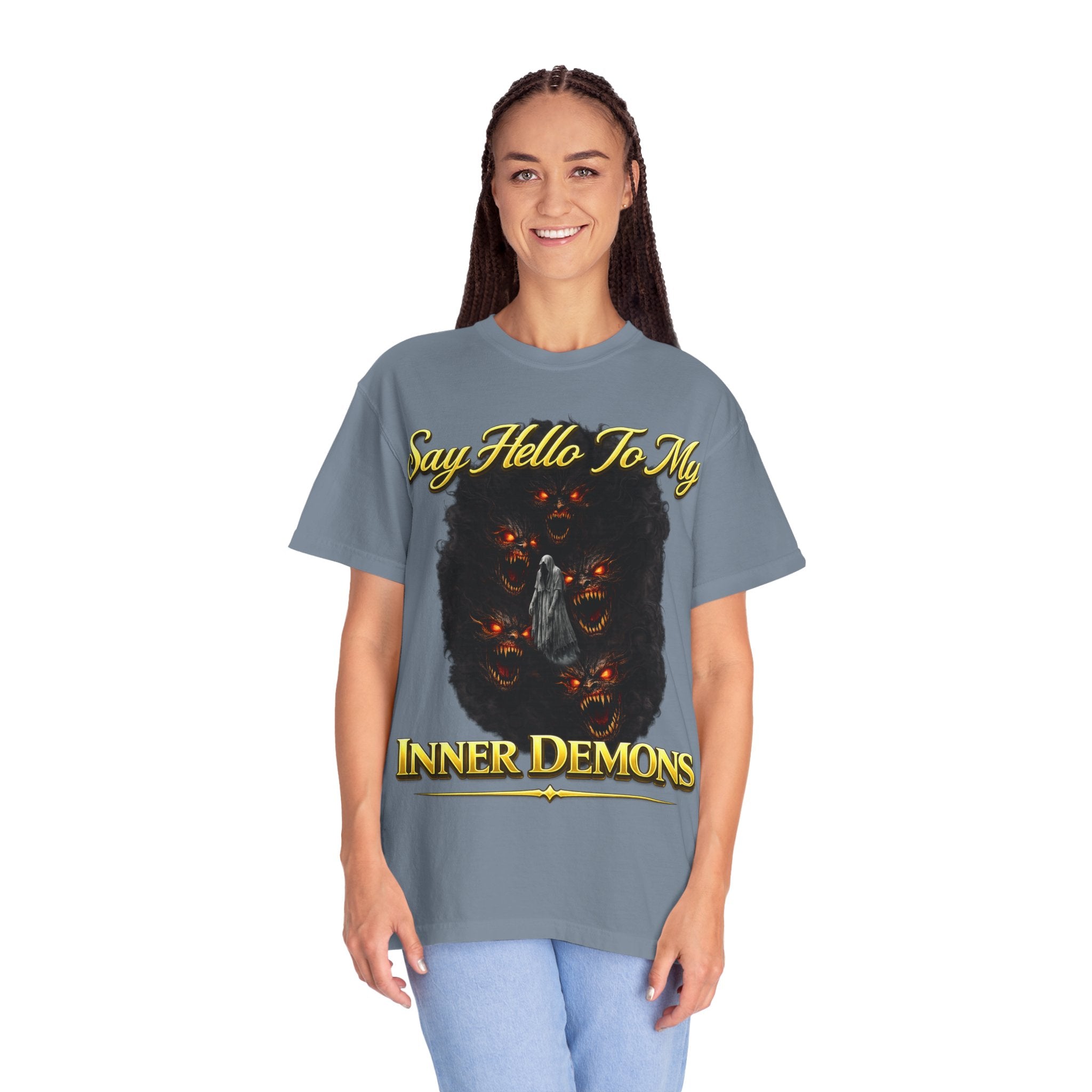 Inner Demons T-Shirt — "Say Hello To My Inner Demons" Graphic Tee Printify