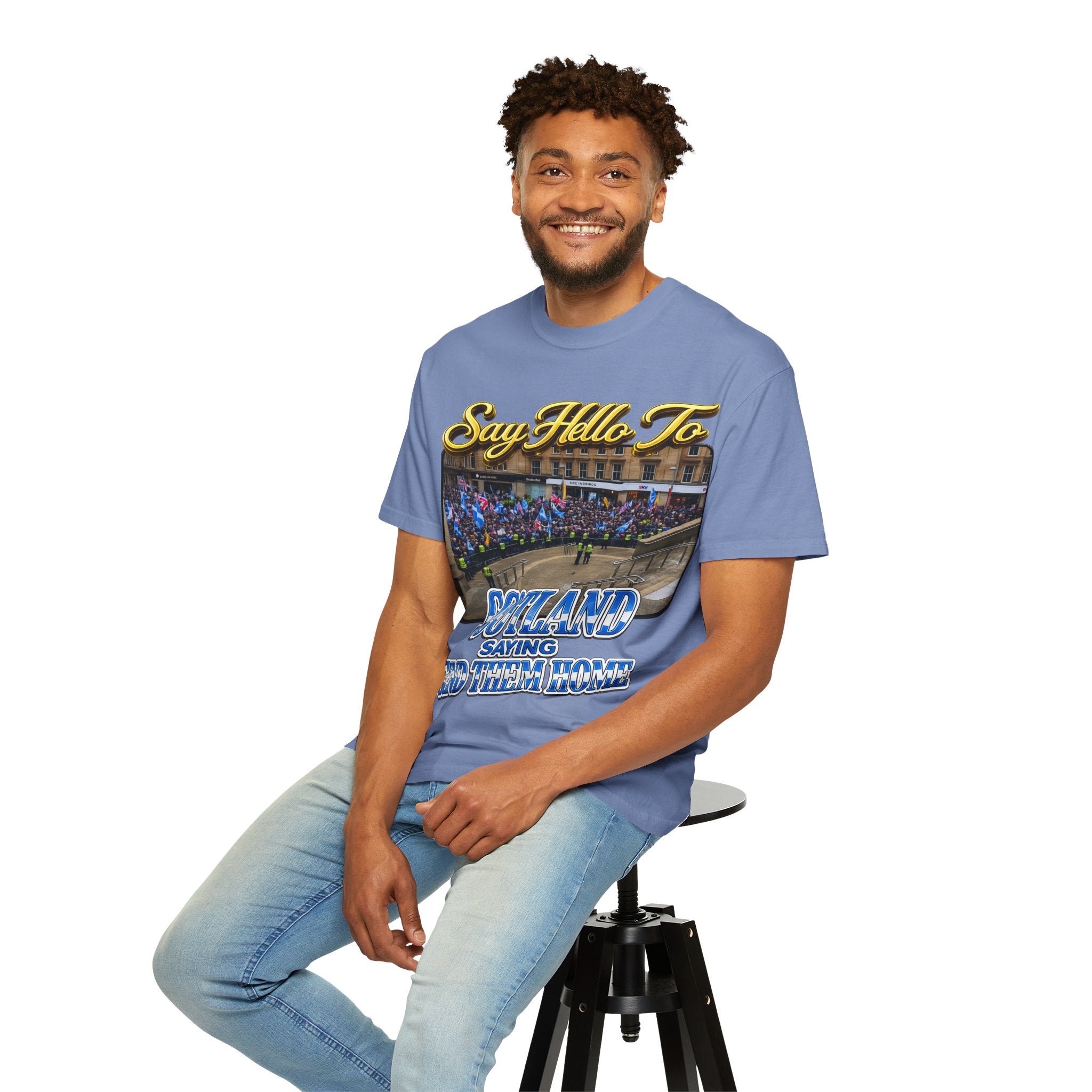 Say Hello To Scotland Saying Send Them Home T-Shirt Printify