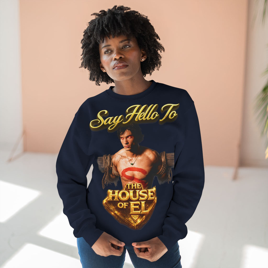 Say Hello To The House of El Sweatshirt – Retro Superman Inspired Crewneck Printify