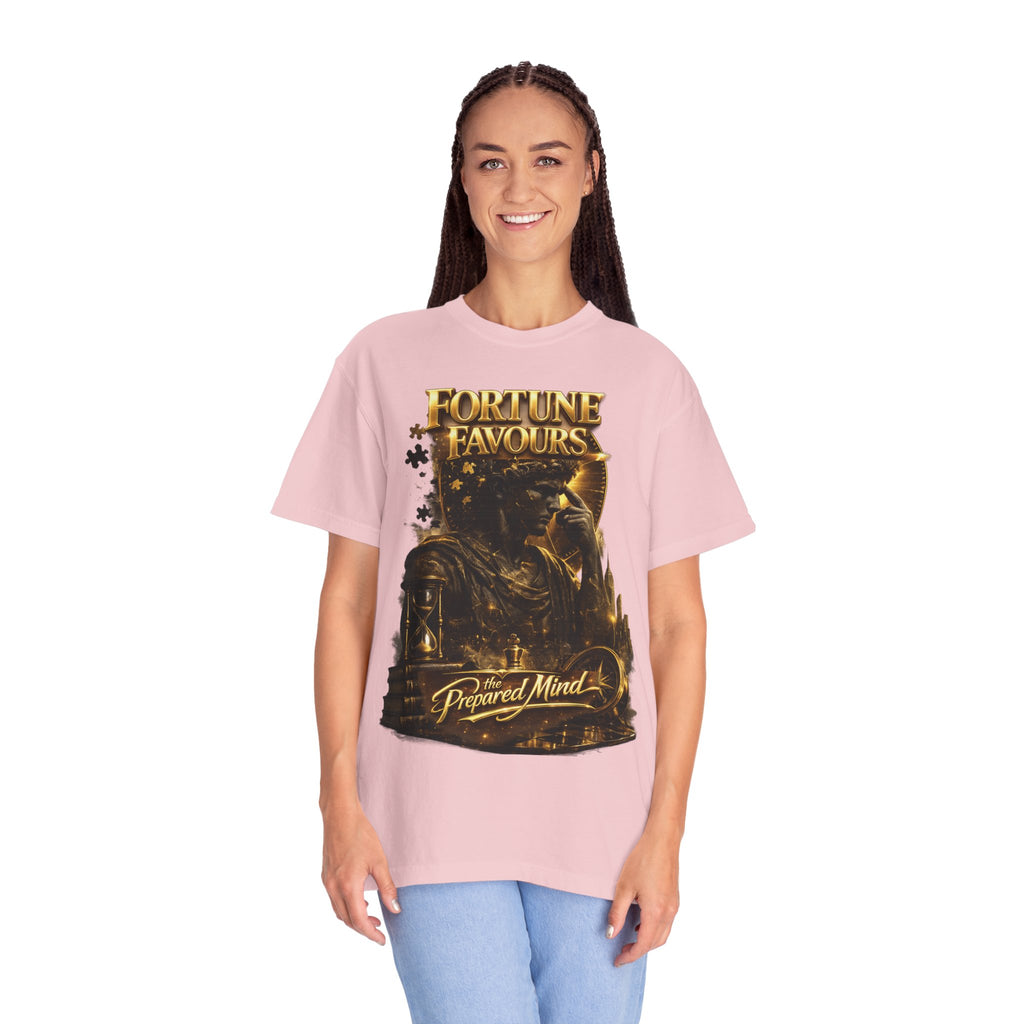 Fortune Favours Prepared Mind T-Shirt — Medieval Knight Graphic Tee Printify
