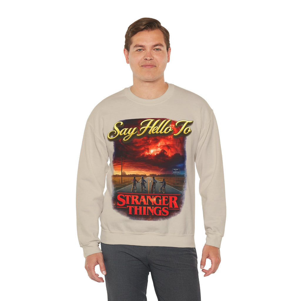 Stranger Things "Say Hello To" Crewneck Sweatshirt Printify