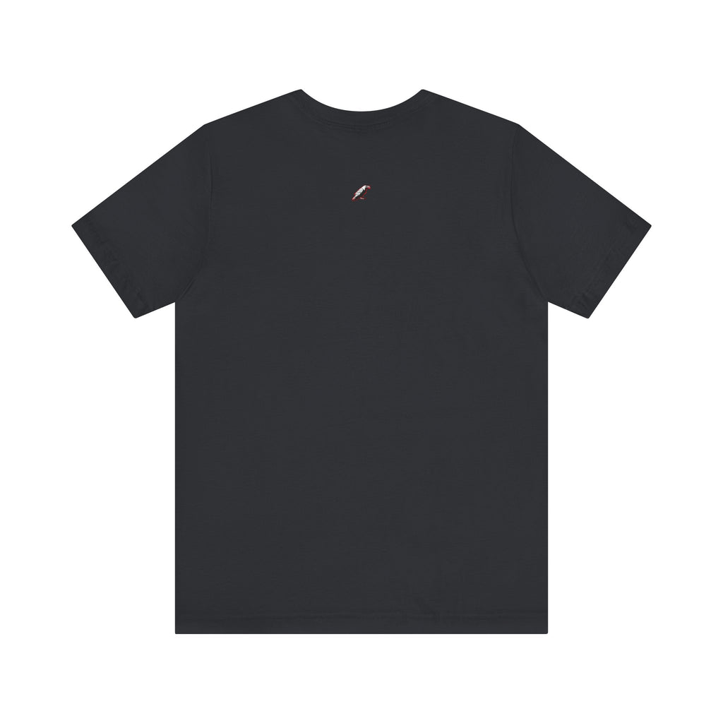 Horror Mask Split Face Tee — "Say Hello To Your Family and Friends" Graphic T-Shirt Printify