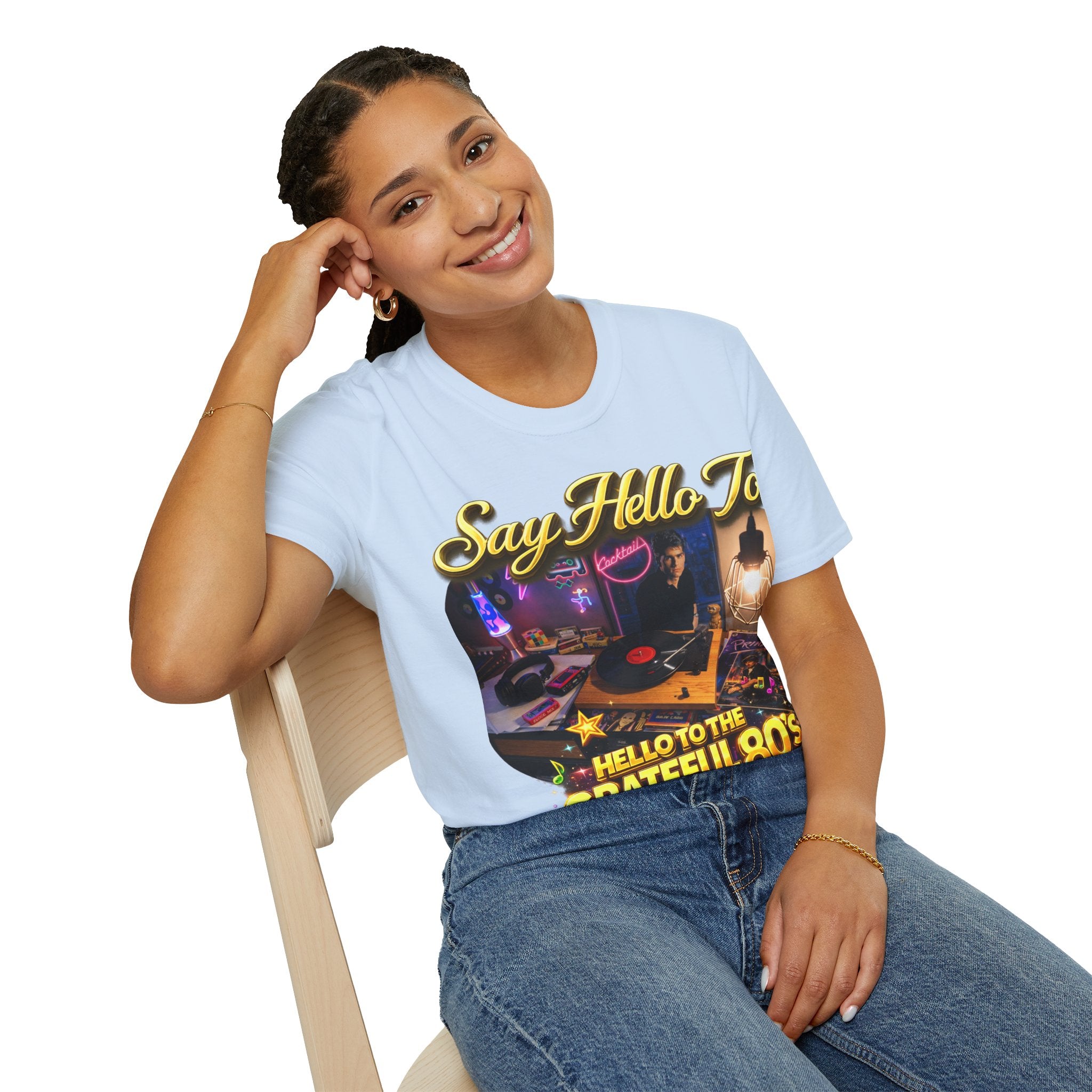 Say Hello To The Grateful 80s T-Shirt — Retro 80s Music Vintage Tee Printify