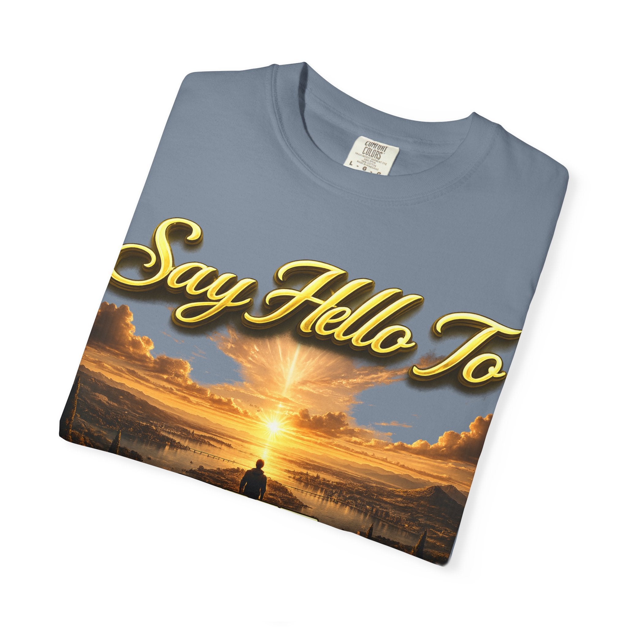 Inspirational 'Say Hello to The Beginning' Sunrise T-Shirt Printify