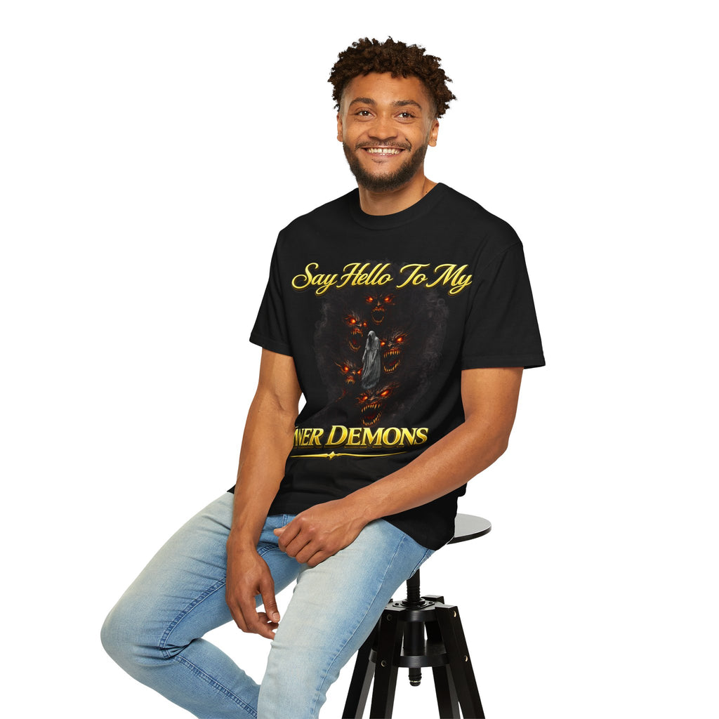 Inner Demons T-Shirt — "Say Hello To My Inner Demons" Graphic Tee Printify