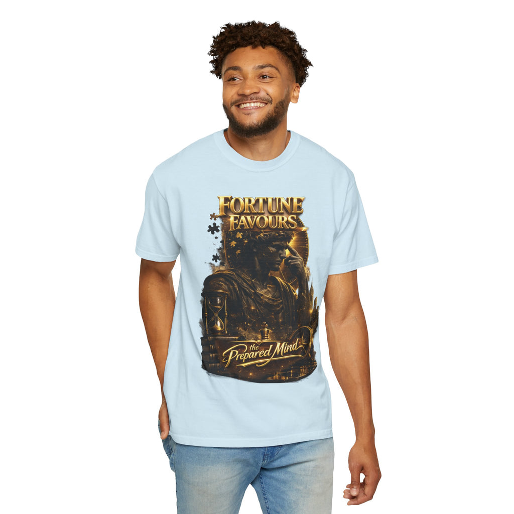 Fortune Favours Prepared Mind T-Shirt — Medieval Knight Graphic Tee Printify