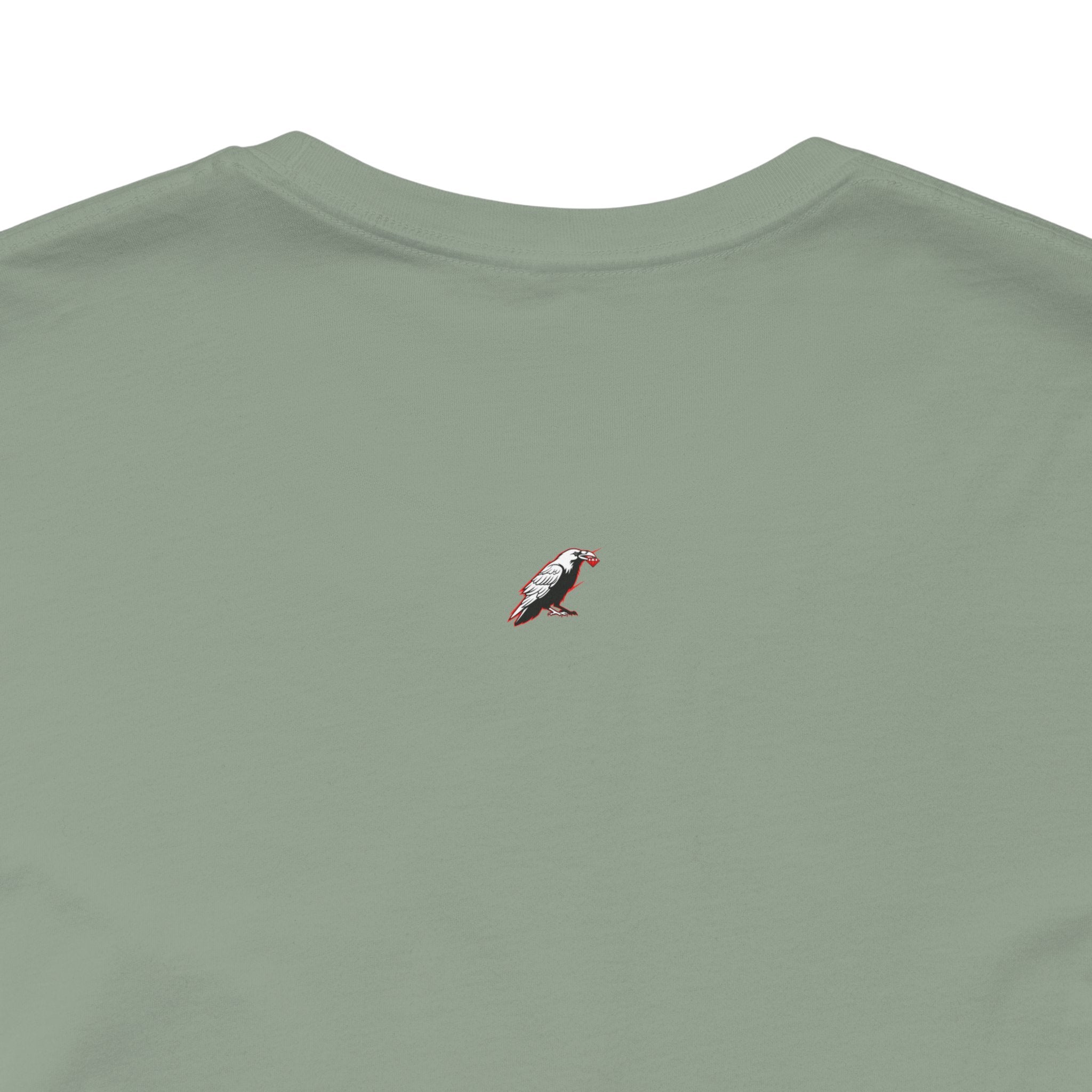 Horror Mask Split Face Tee — "Say Hello To Your Family and Friends" Graphic T-Shirt Printify
