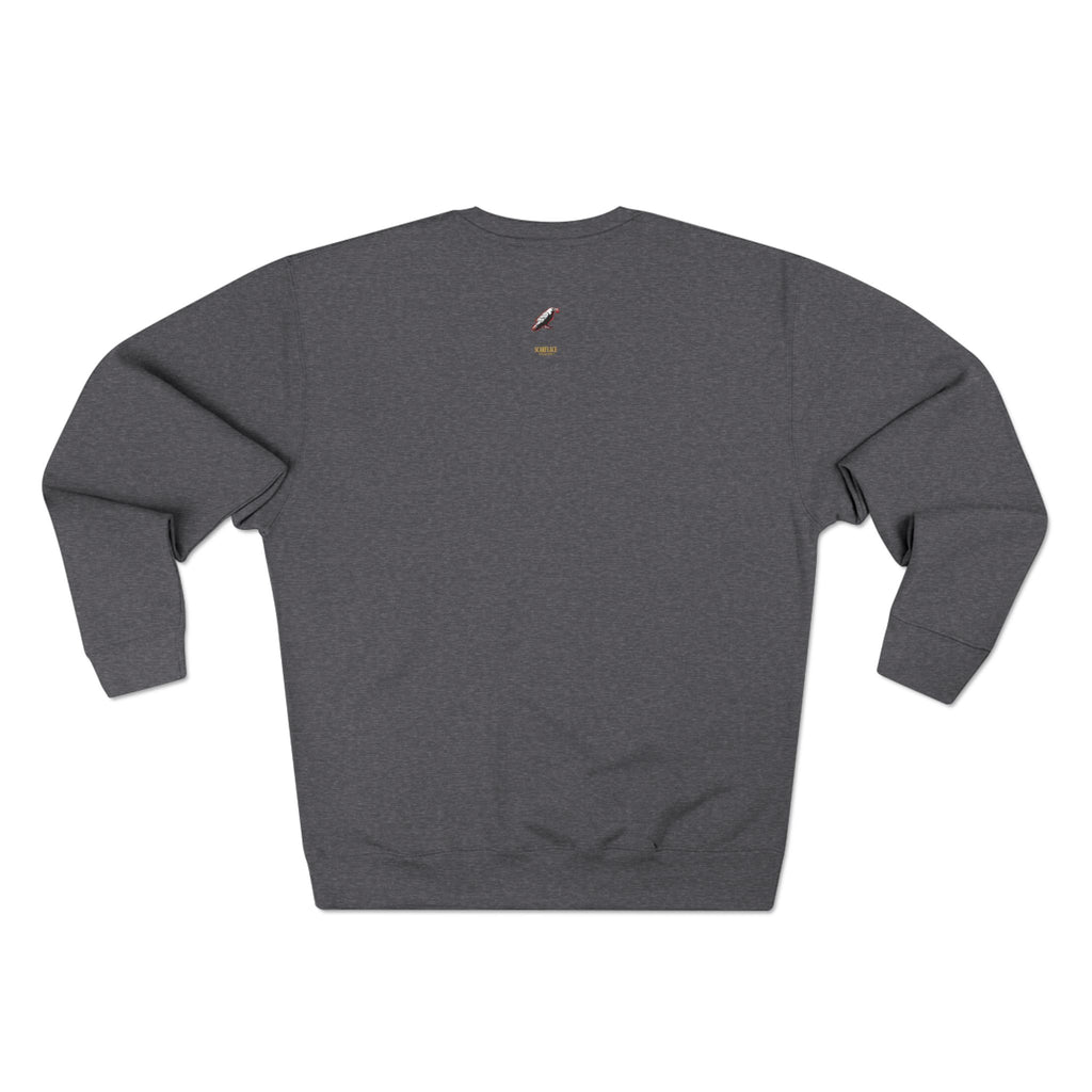 Crewneck Sweatshirt — "Say Hello to My Next Level" Golden Sci‑Fi City Graphic Printify