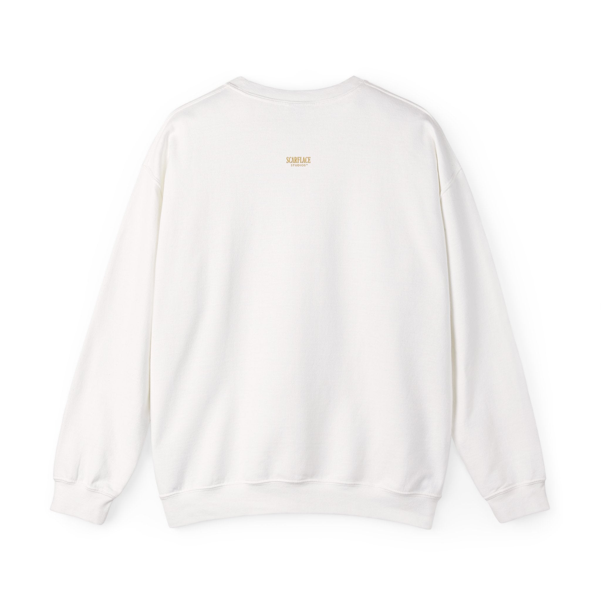 Crewneck Sweatshirt — 'Ok Mahn!' Gold Script Minimalist Streetwear Printify