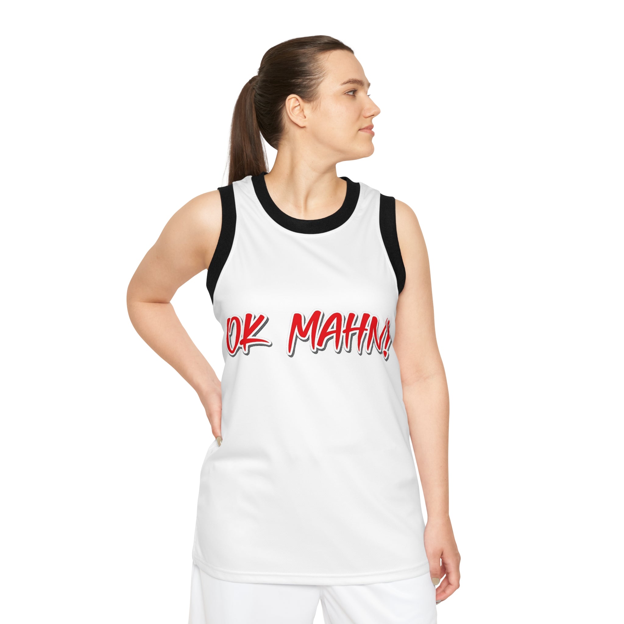 Basketball Jersey — "OK MAHN!" Retro Streetwear Tank Top Printify