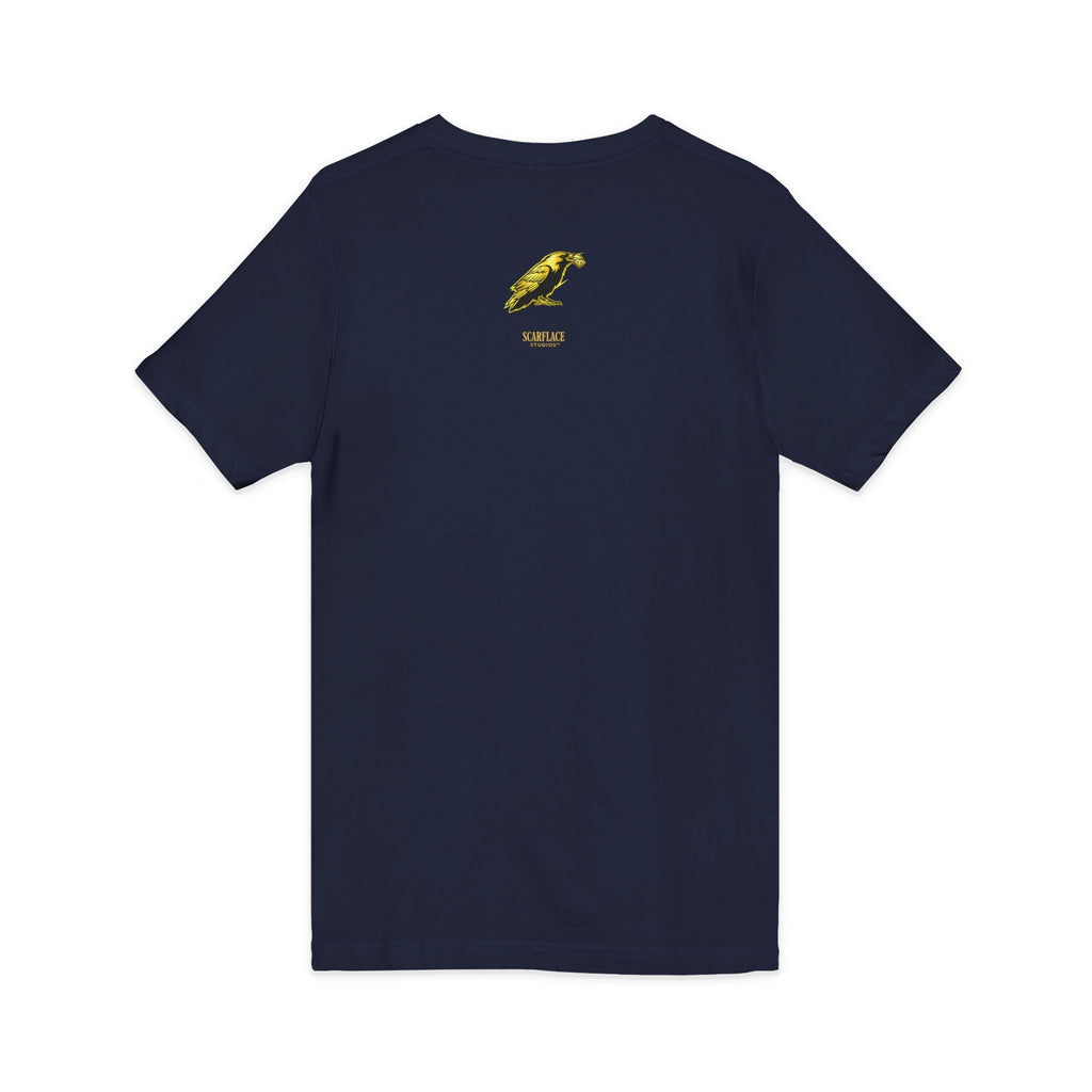 OK Mahn! V-Neck Tee — Vintage Laugh Meme T-Shirt Scarflace Studios Printify