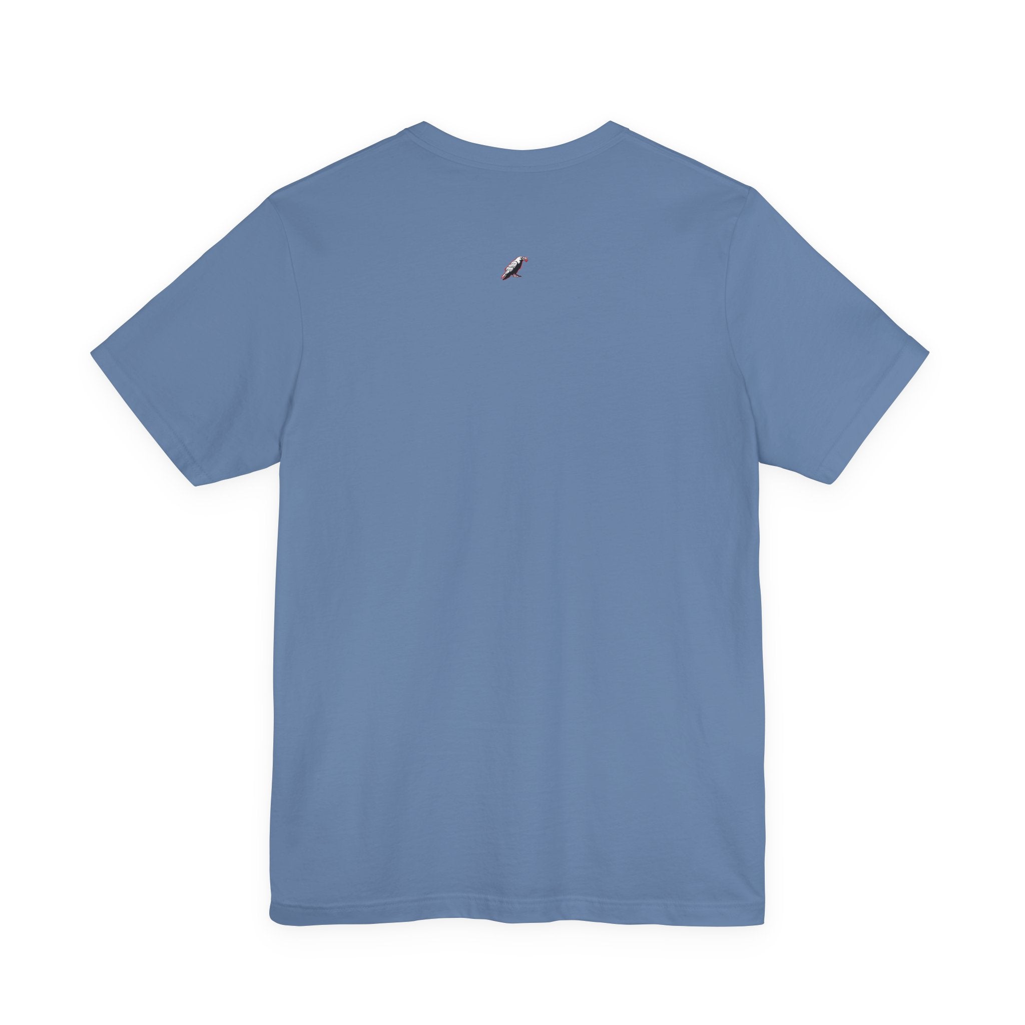 Horror Mask Split Face Tee — "Say Hello To Your Family and Friends" Graphic T-Shirt Printify