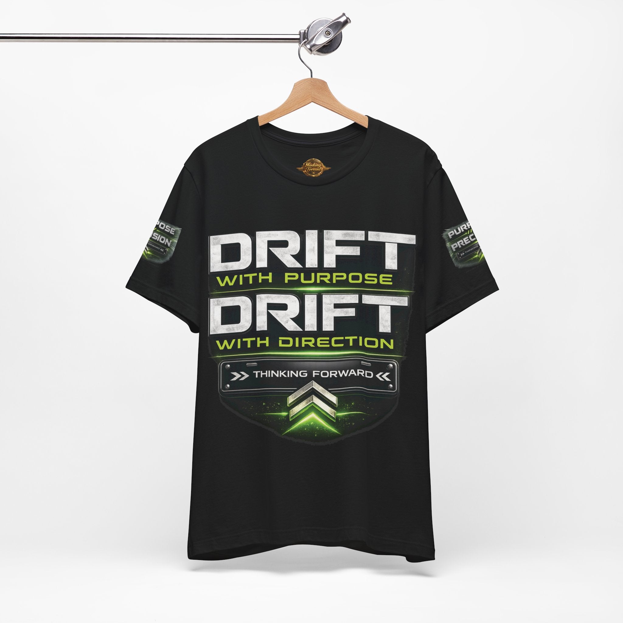 Drift With Direction Graphic Tee — 'Drift with Purpose / Thinking Forward' Racing T-Shirt Printify