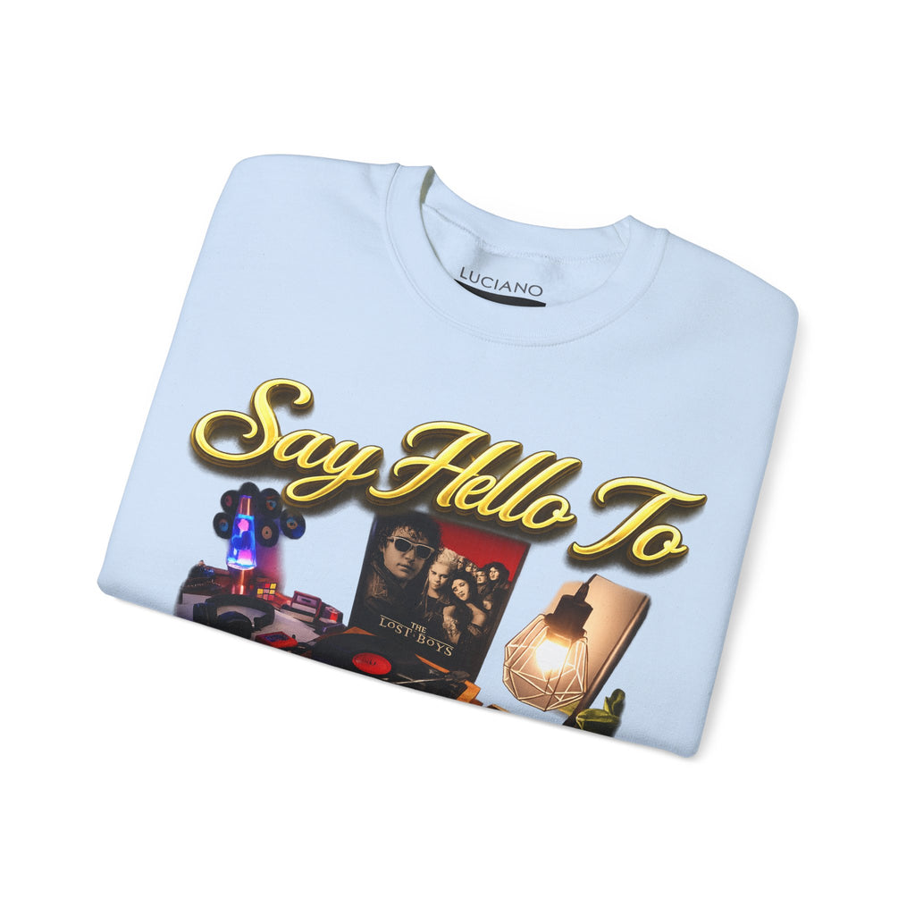 Grateful 80s Crewneck Sweatshirt — “say hello to the grateful 80's” Retro Vibe Printify