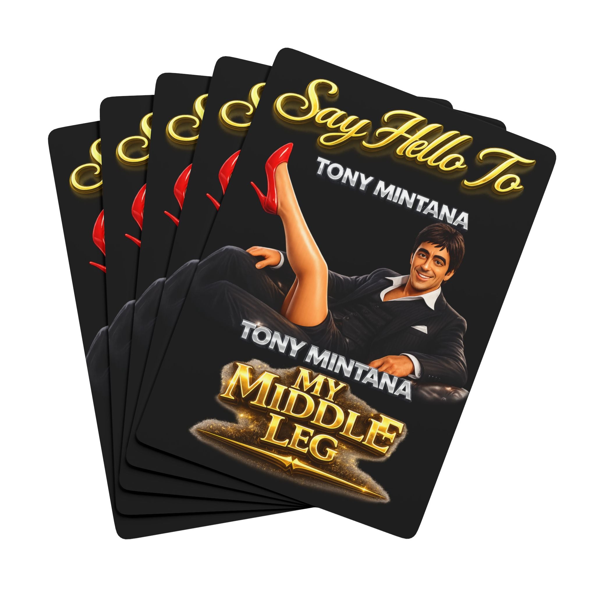Poker Playing Cards — Scarflace Design with Tony Mintana Quote Printify