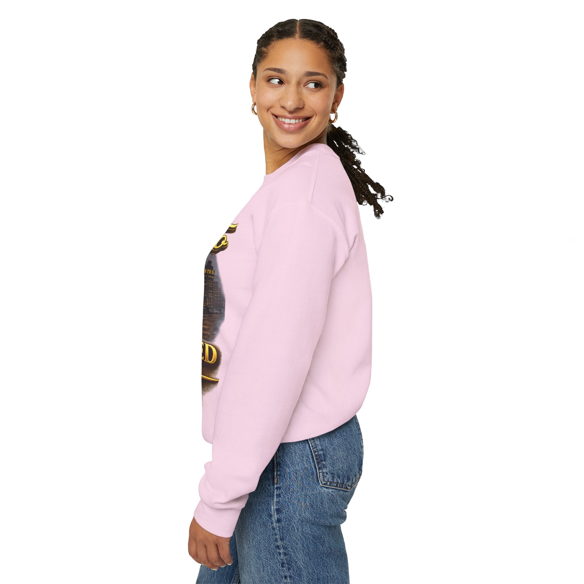 Crewneck Sweatshirt - "Say Hello to That Undesired Fork in the Road" Inspirational Road Trip Design Printify