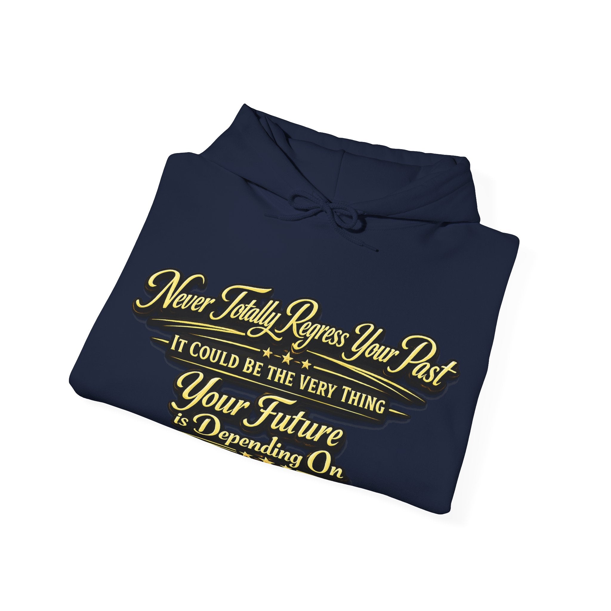 Inspirational Hoodie – “Never Letting Regret Your Past” Motivational City Night Sweatshirt Printify